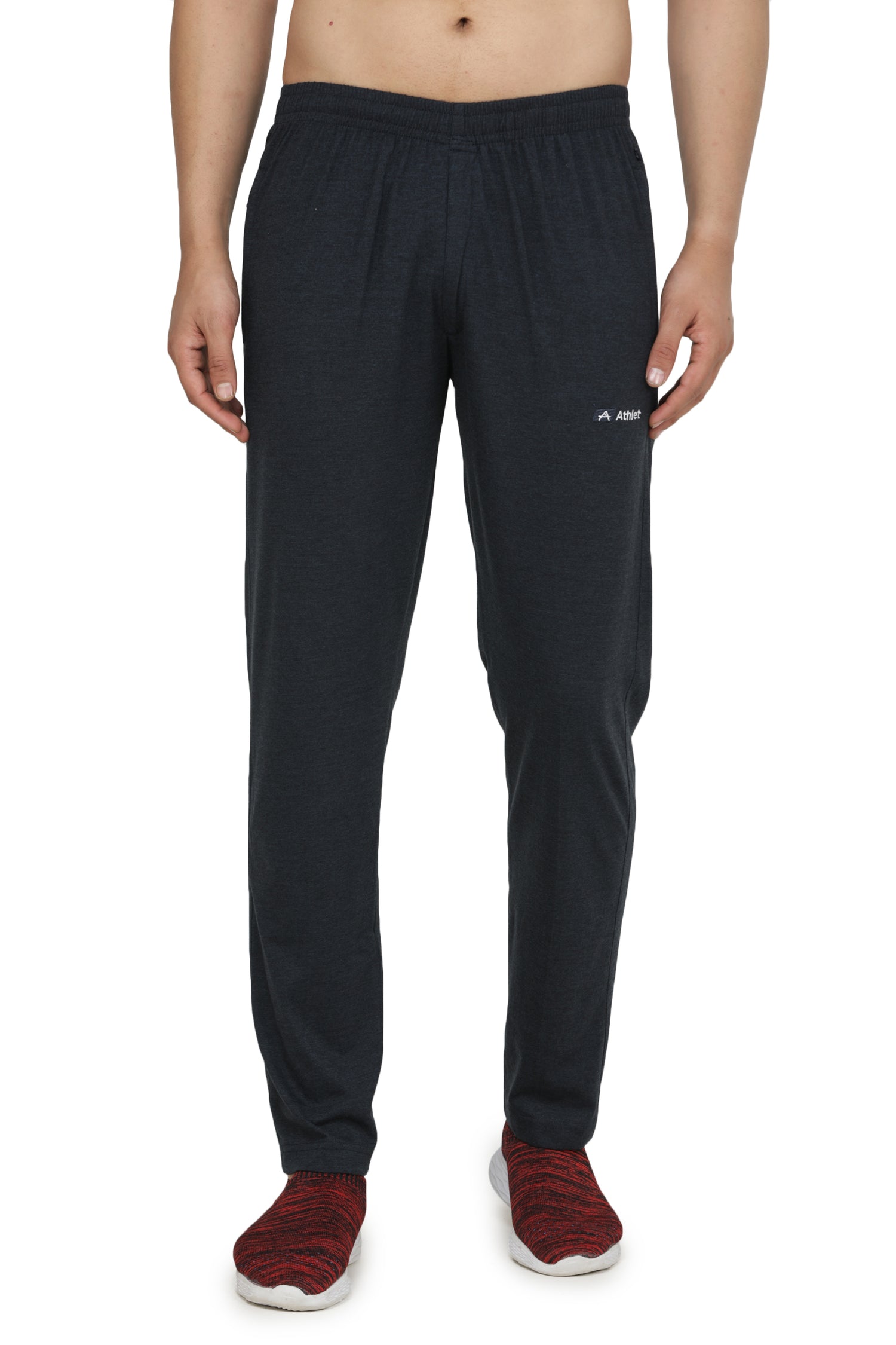 Cotton Track Pants with Front Zip & Back Pocket - 606
