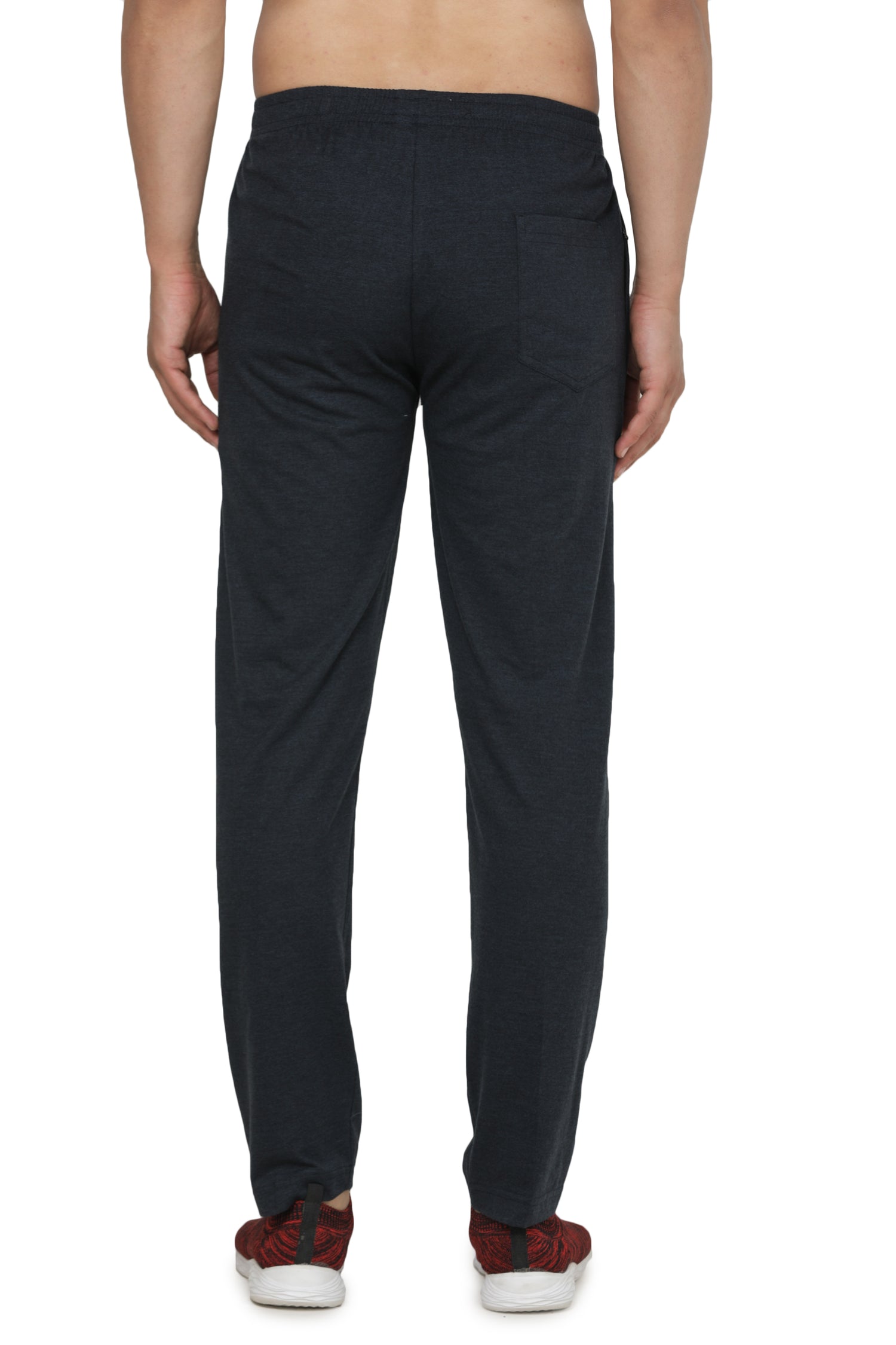 Cotton Track Pants with Front Zip & Back Pocket - 606