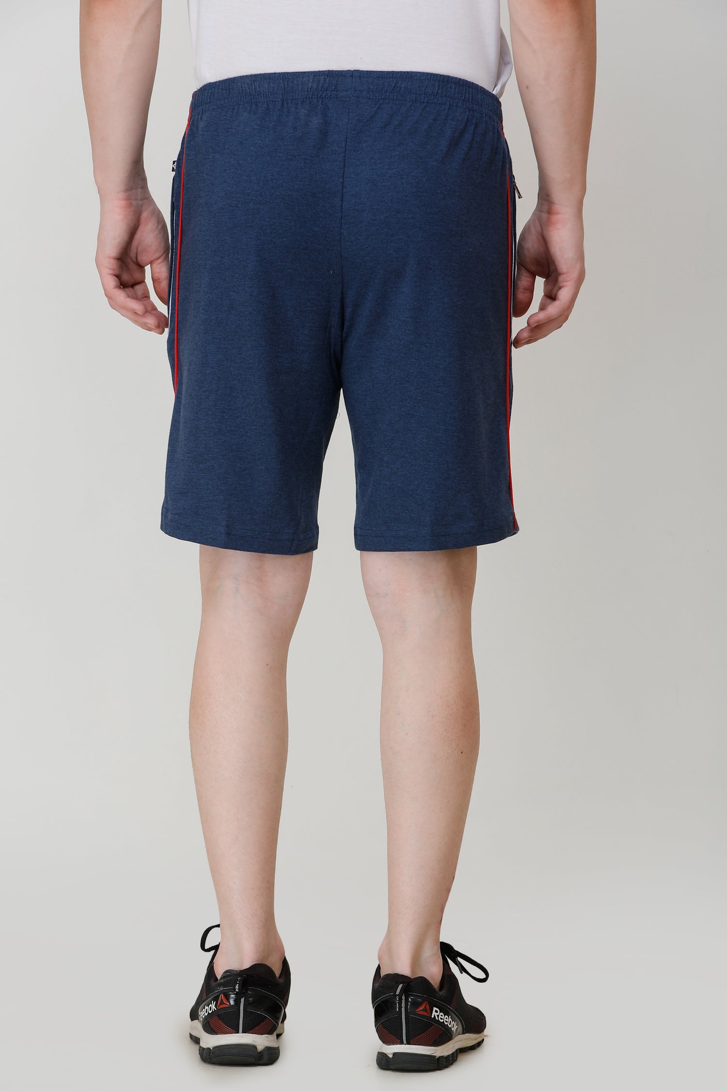 ATHLET Double Side Piping Bermuda for Men – Cotton Hosiery Regular Fit Shorts with Zipper Pockets