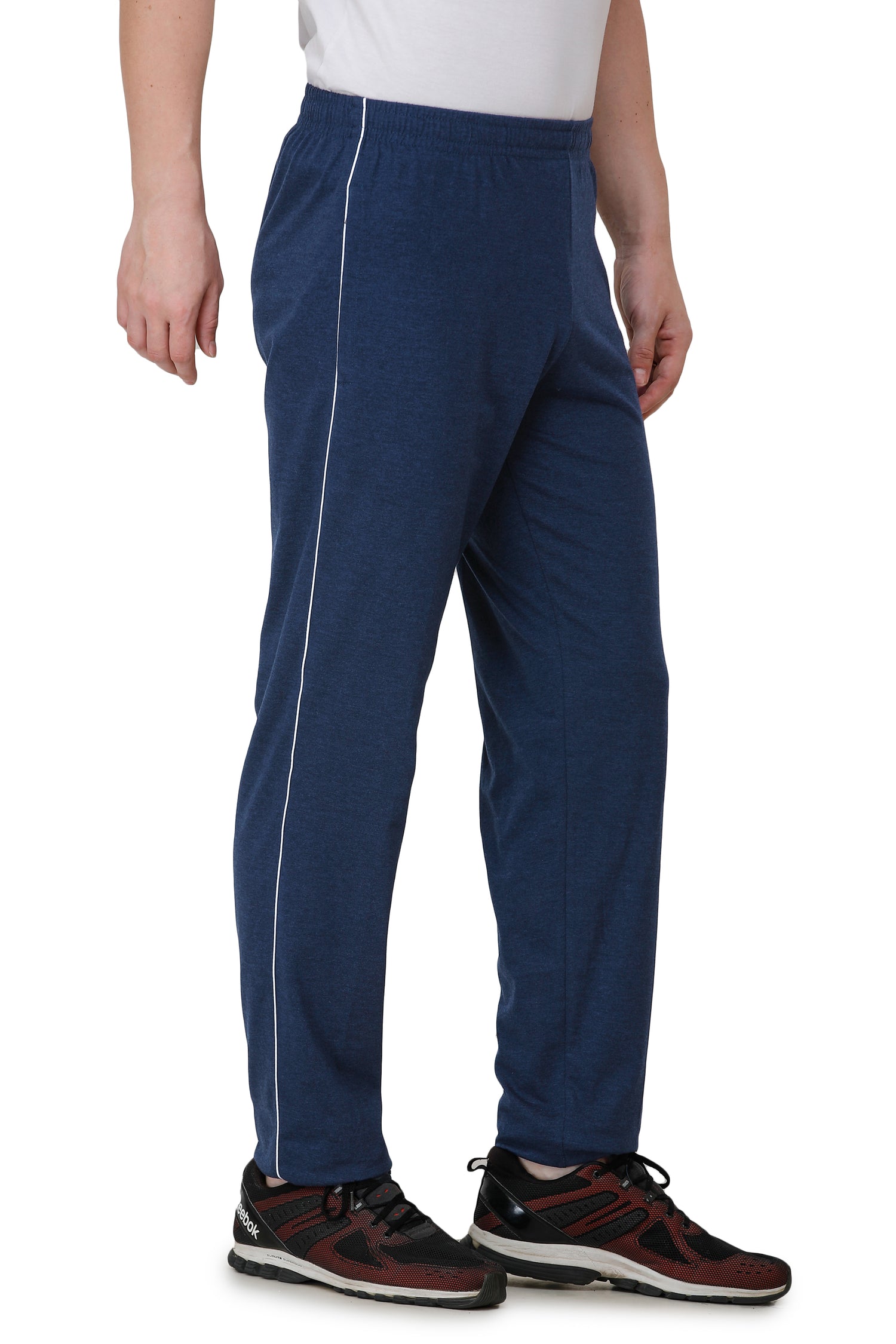 Men’s Cotton Hosiery Track Pants – Regular Fit with Zipper Pockets & Minimal Side Piping Design 610
