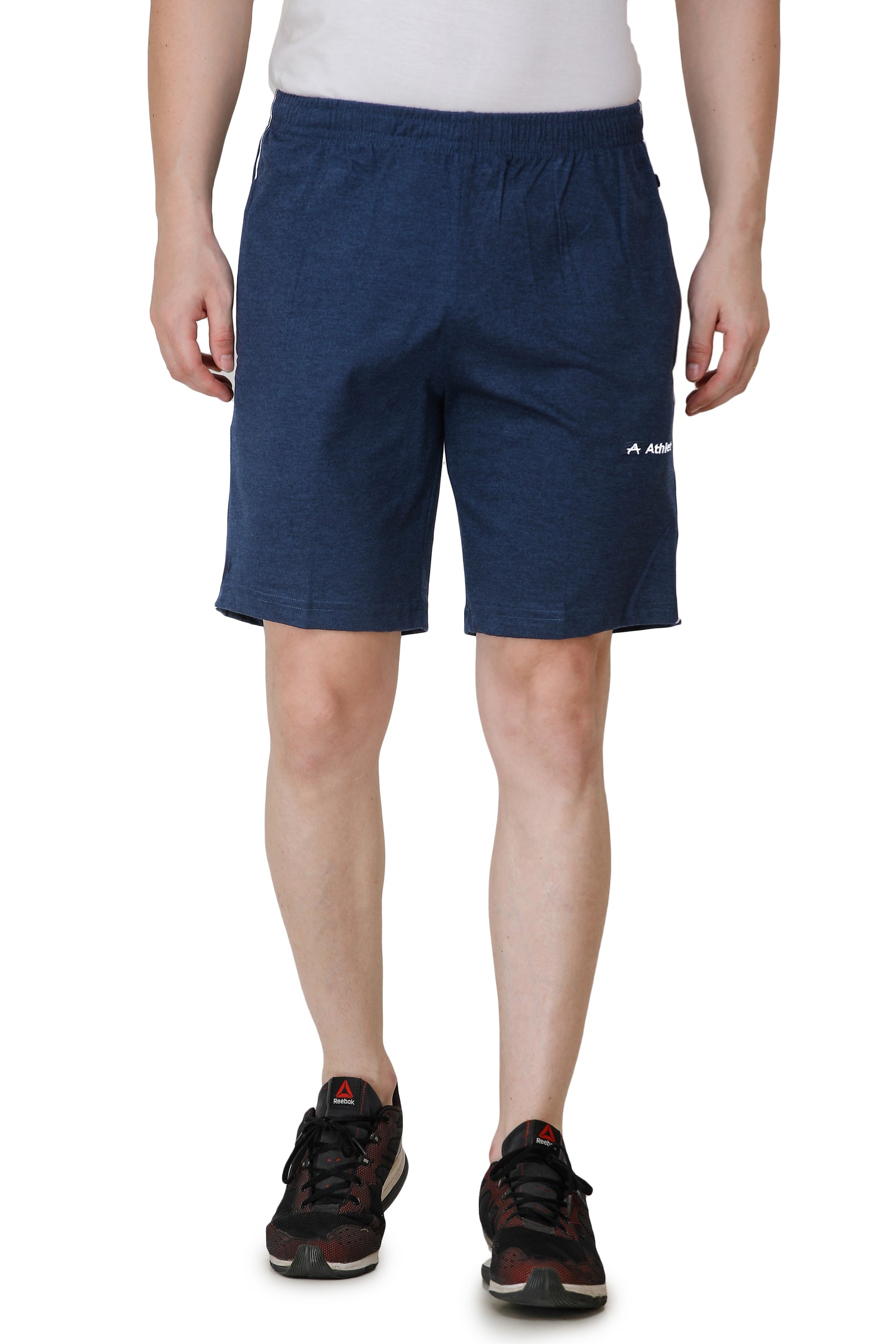 Bermuda Shorts for Men with side piping – Regular Fit Cotton Hosiery with Zipper Pockets, Plus Size 110