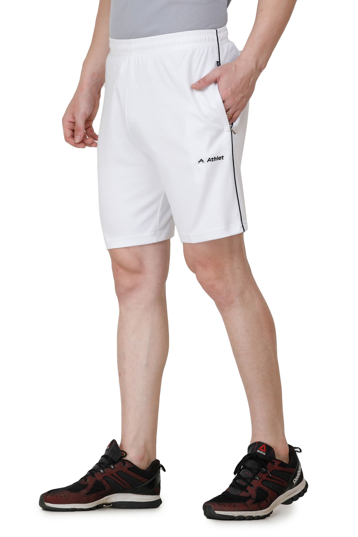 Bermuda Shorts for Men with side piping – Regular Fit Cotton Hosiery with Zipper Pockets, Plus Size 110