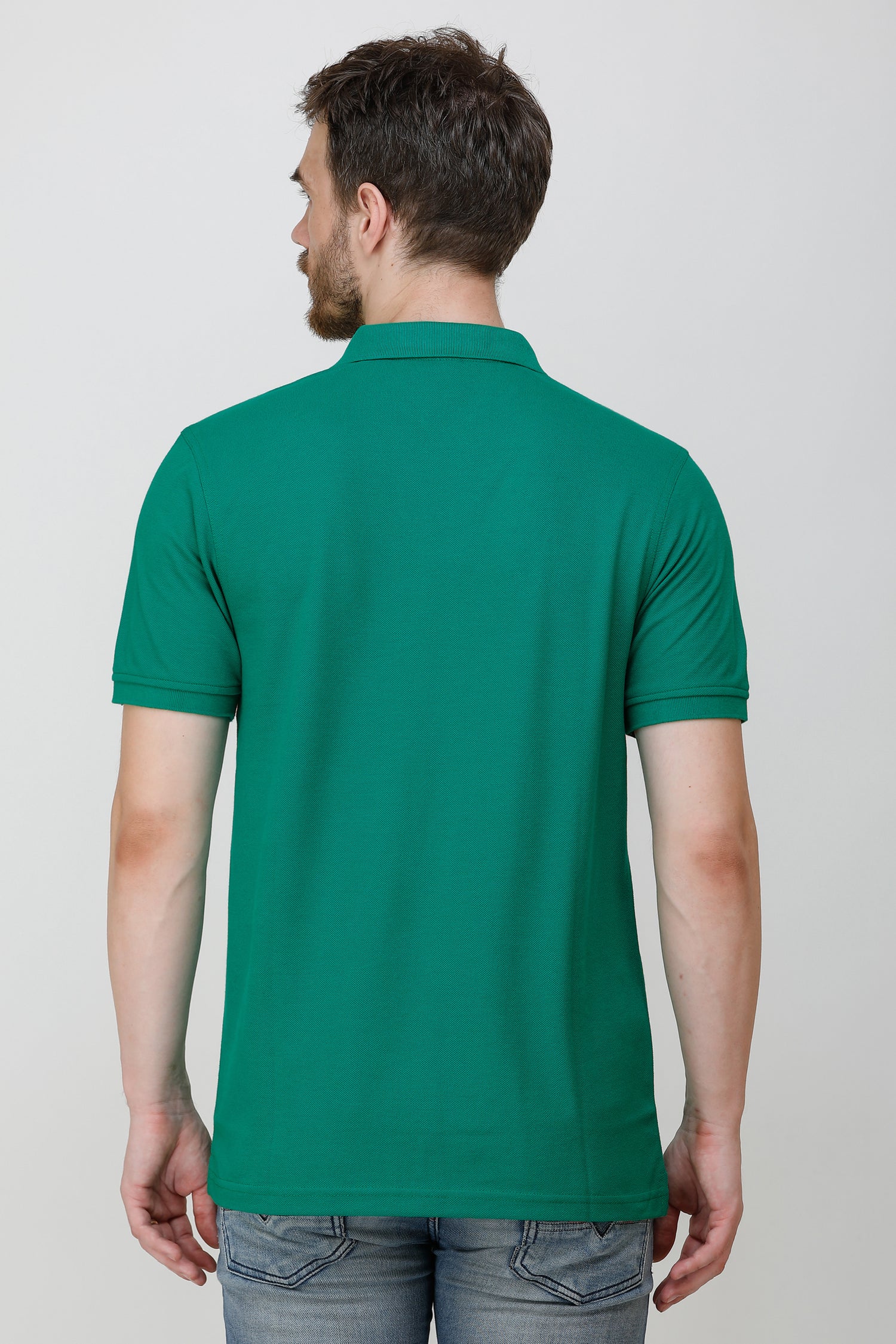 Casual Solid Matty Polo TShirt Chest Pocket - 1004 HS