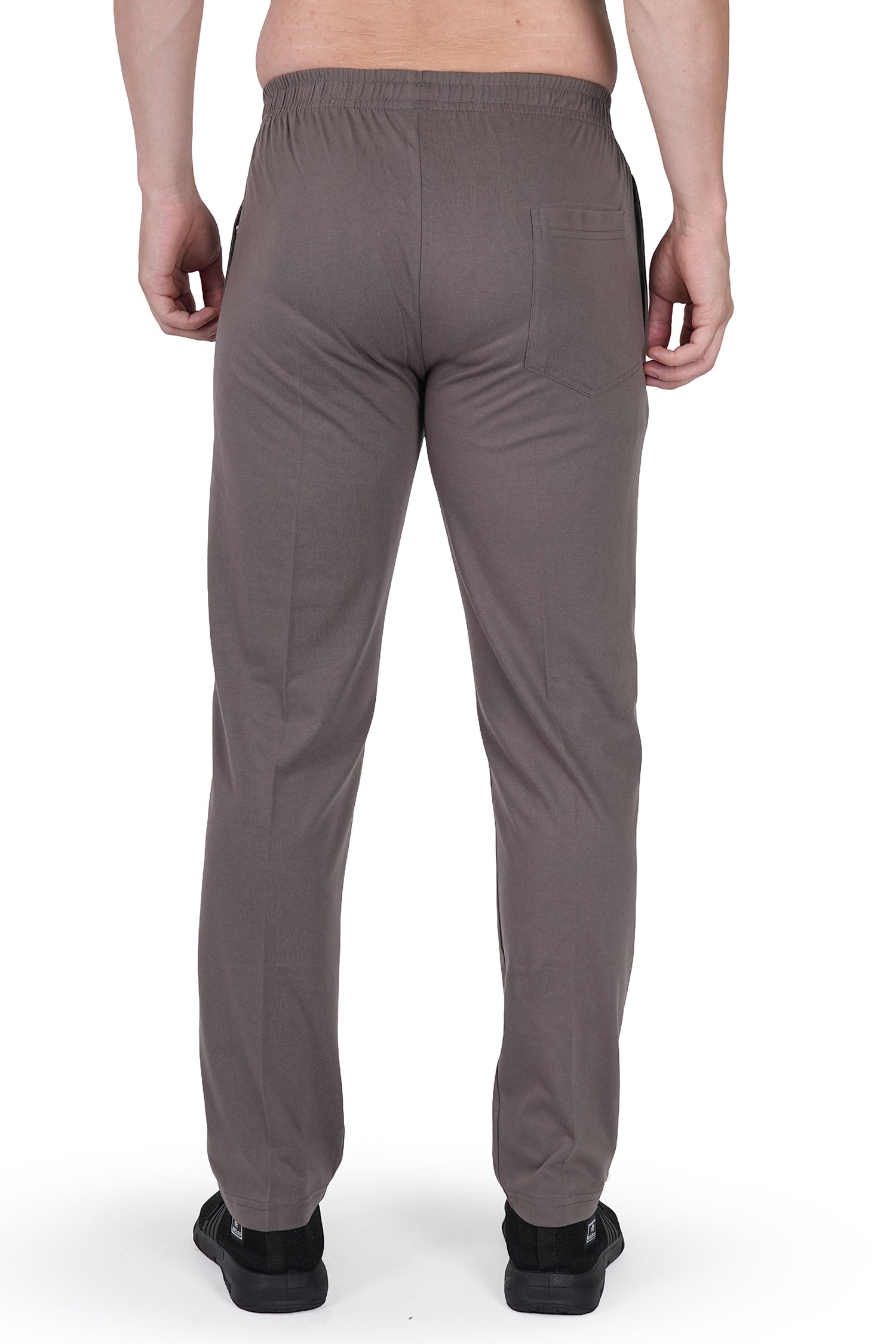 Cotton Track Pants with Front Zip & Back Pocket - 606