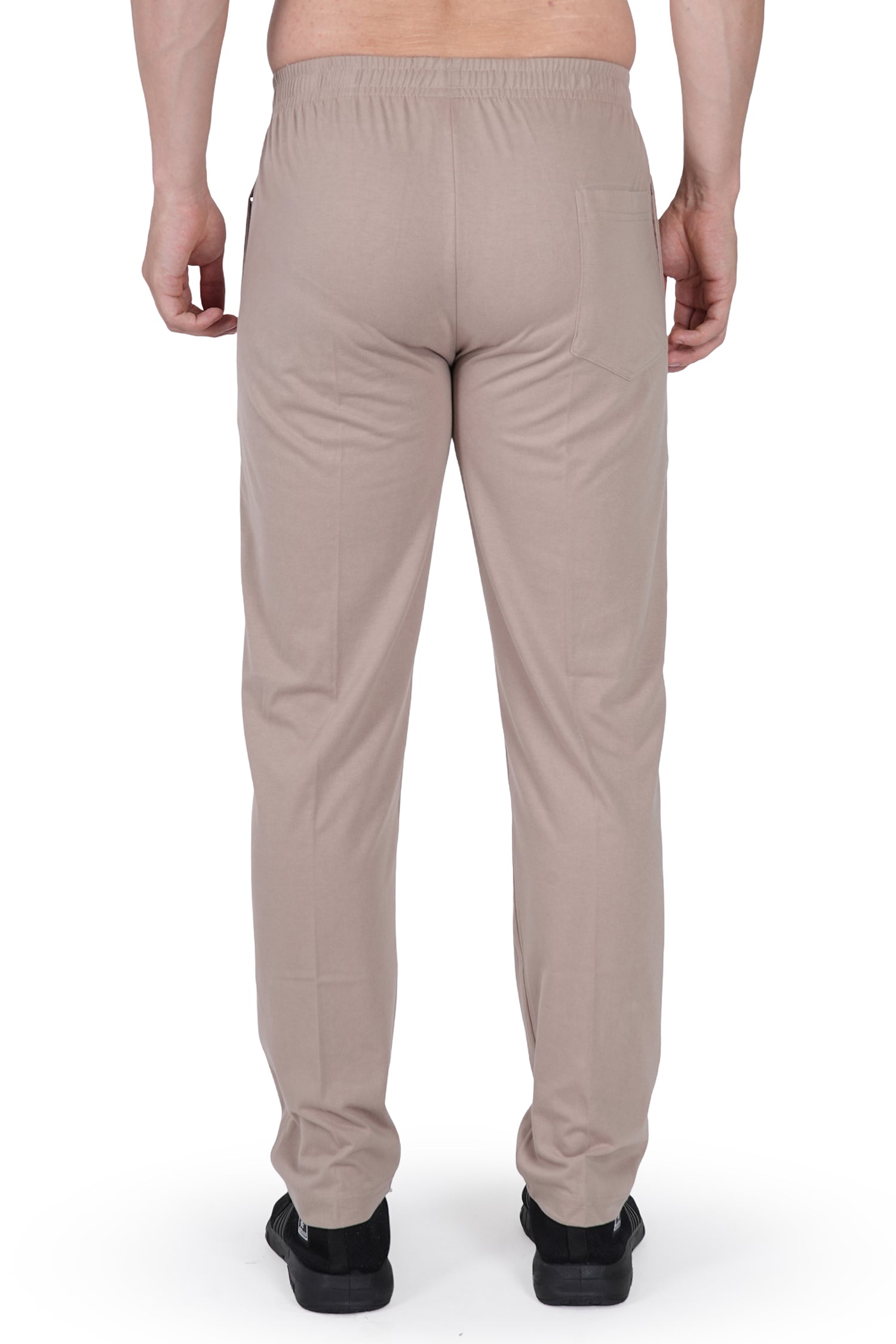 Cotton Track Pants with Front Zip & Back Pocket - 606