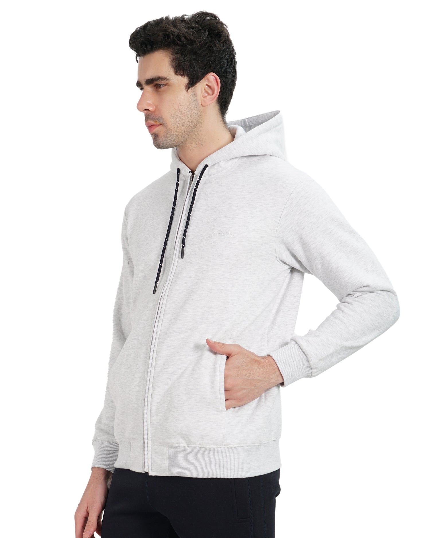 Full-Zip Three Thread Fleece Hoodie - 402311