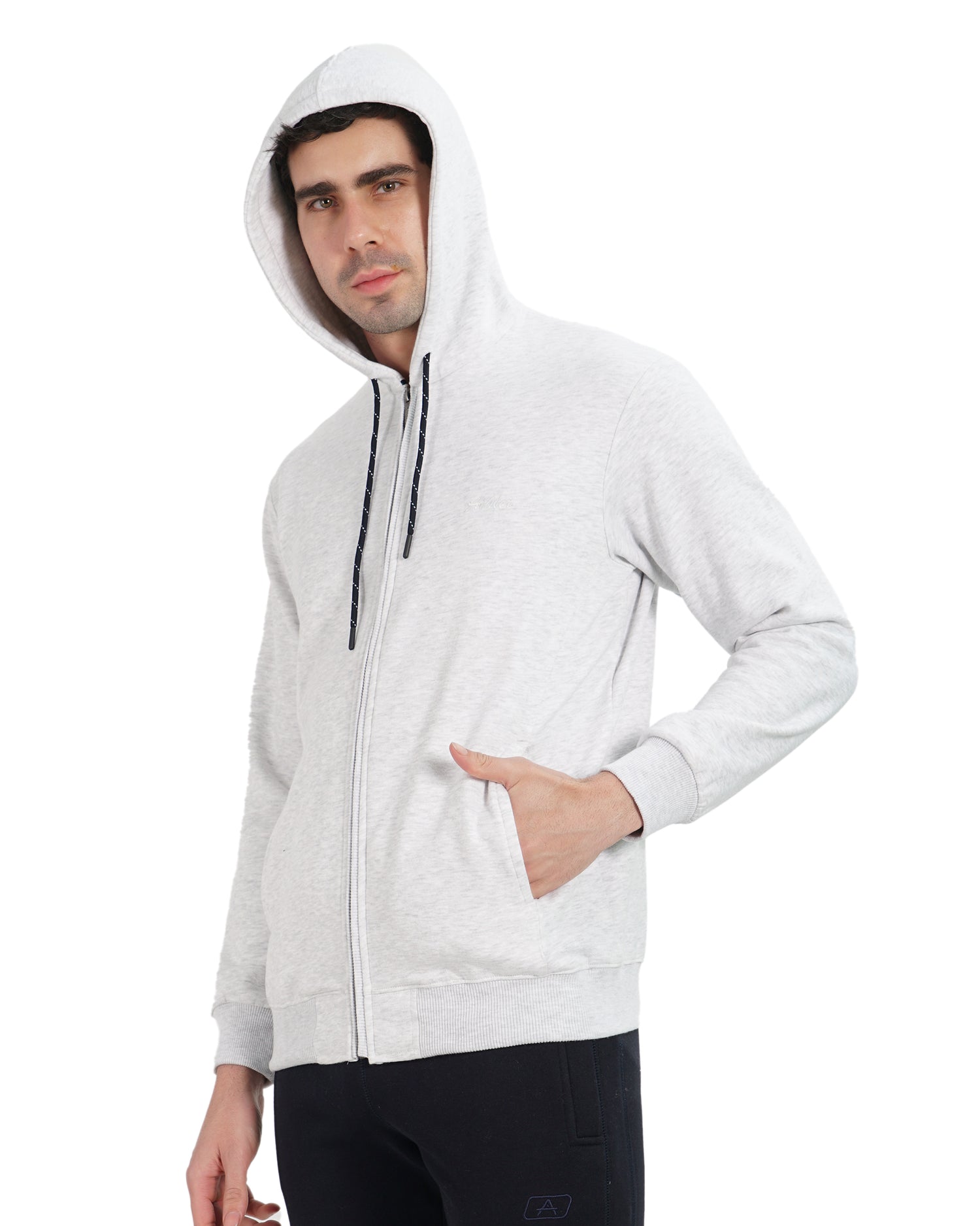 Full-Zip Three Thread Fleece Hoodie - 402311