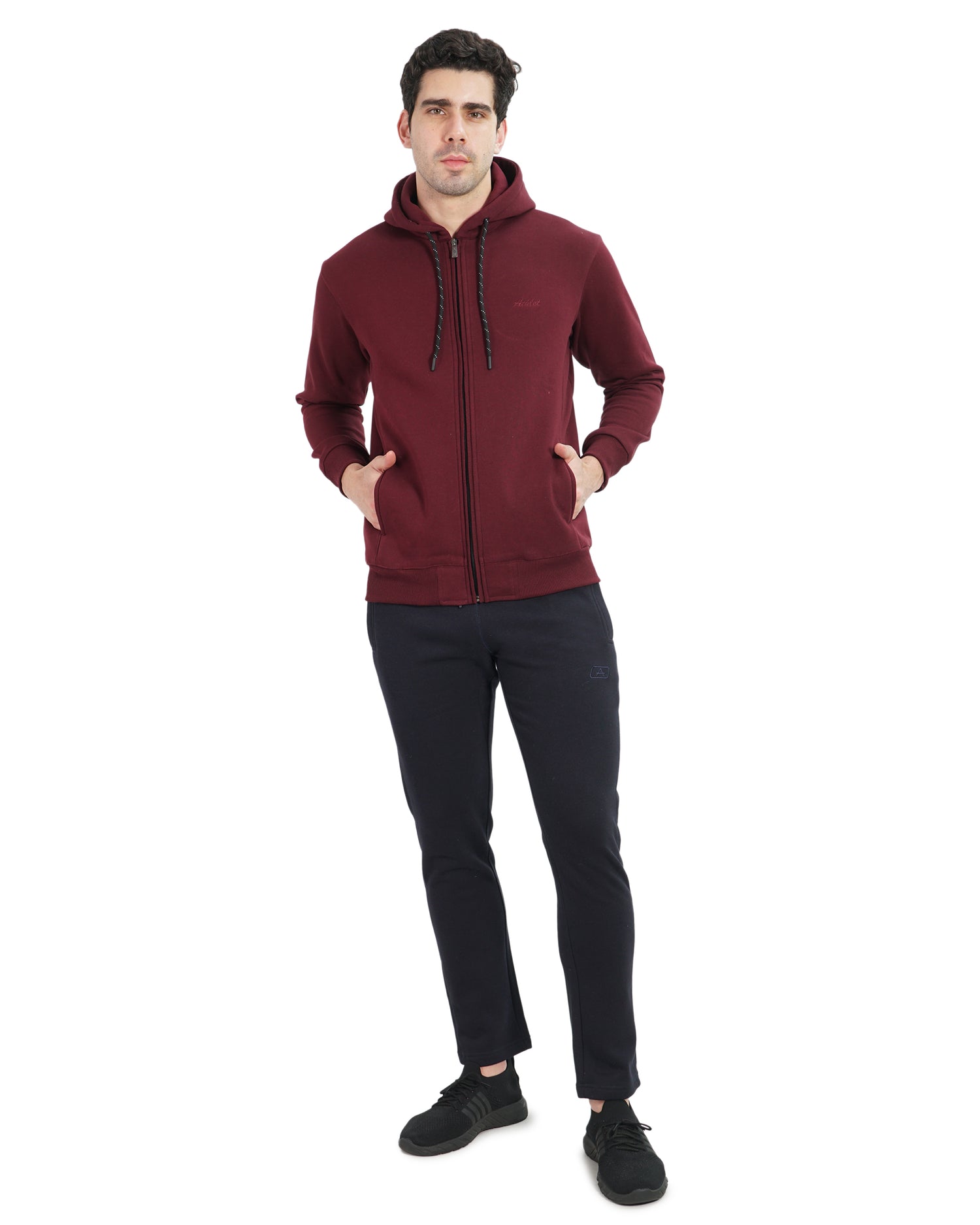 Full-Zip Three Thread Fleece Hoodie - 402311