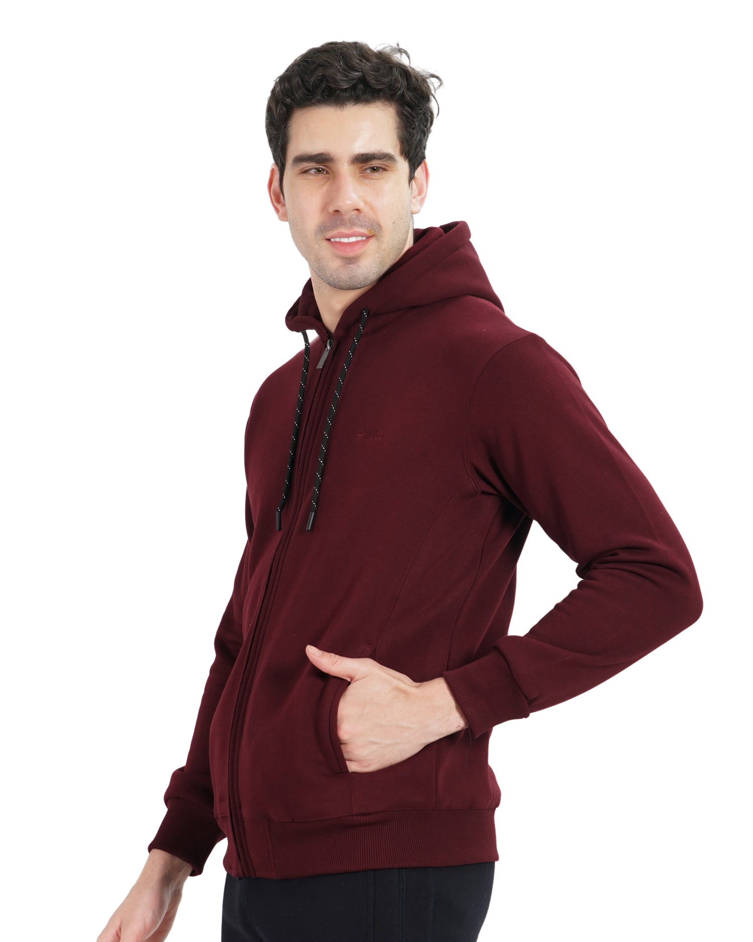 Full-Zip Three Thread Fleece Hoodie - 402311