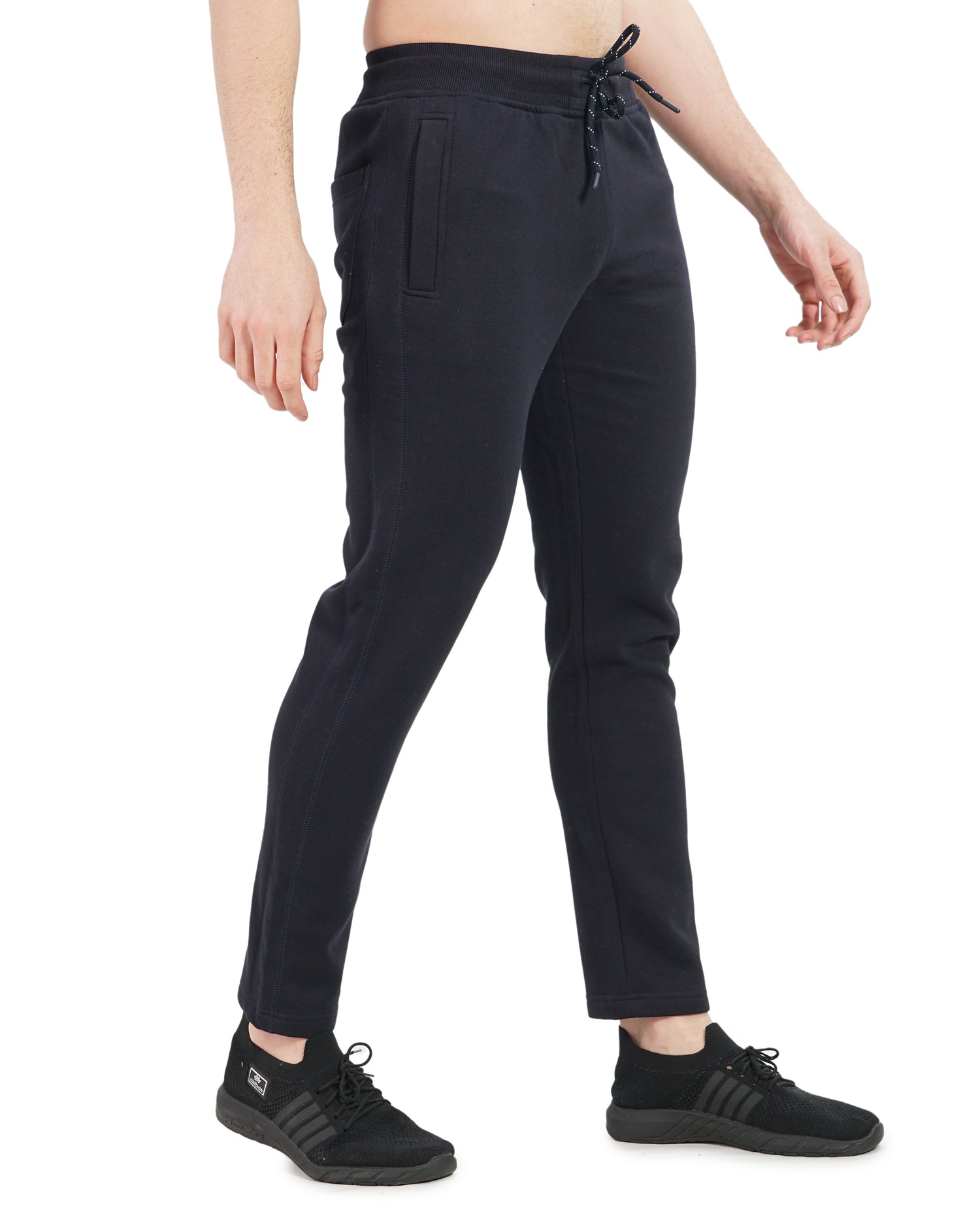 Slim Fit Solid Track Pants for Men & Unisex – Very Warm with Zip Pockets -911