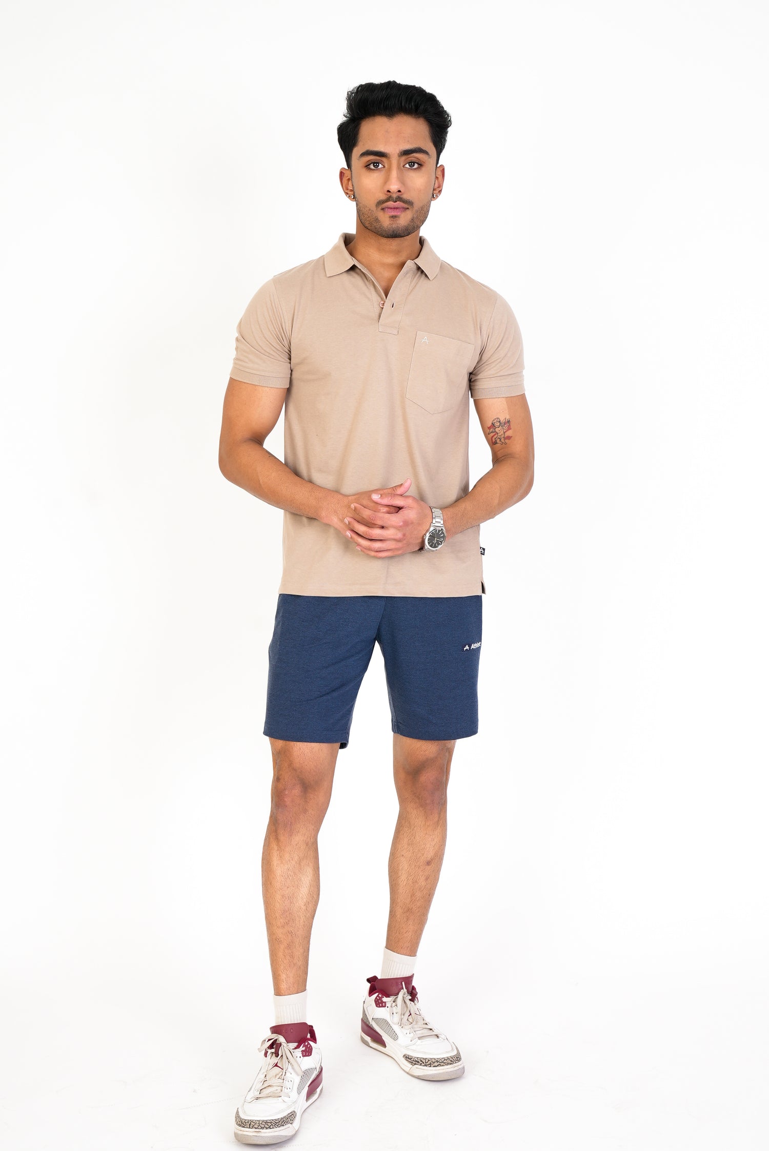 Men's Casual Solid Cotton Polo T-Shirt - 1003 HS
