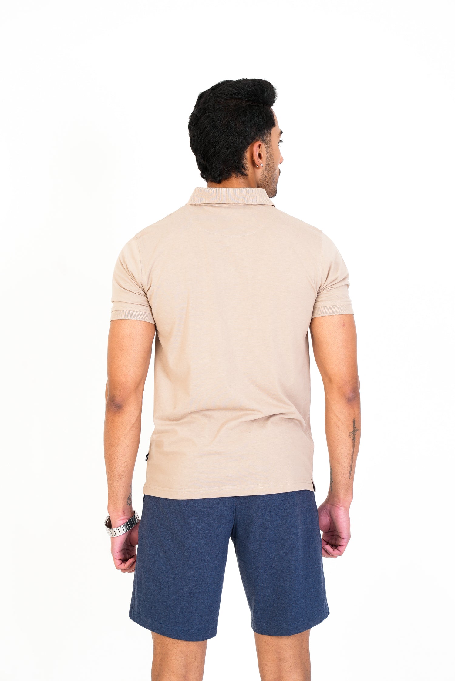 Men's Casual Solid Cotton Polo T-Shirt - 1003 HS
