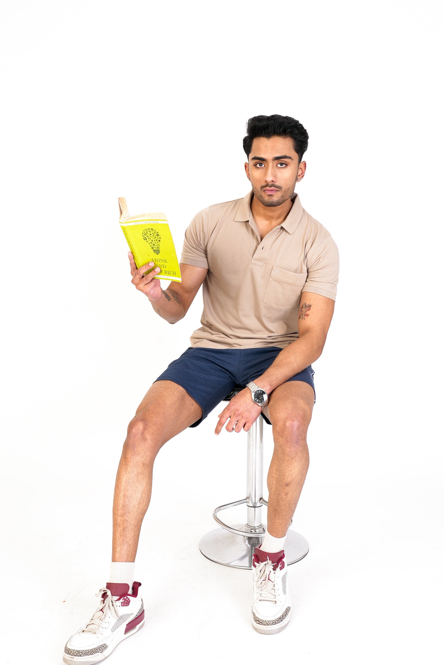 Men's Casual Solid Cotton Polo T-Shirt - 1003 HS
