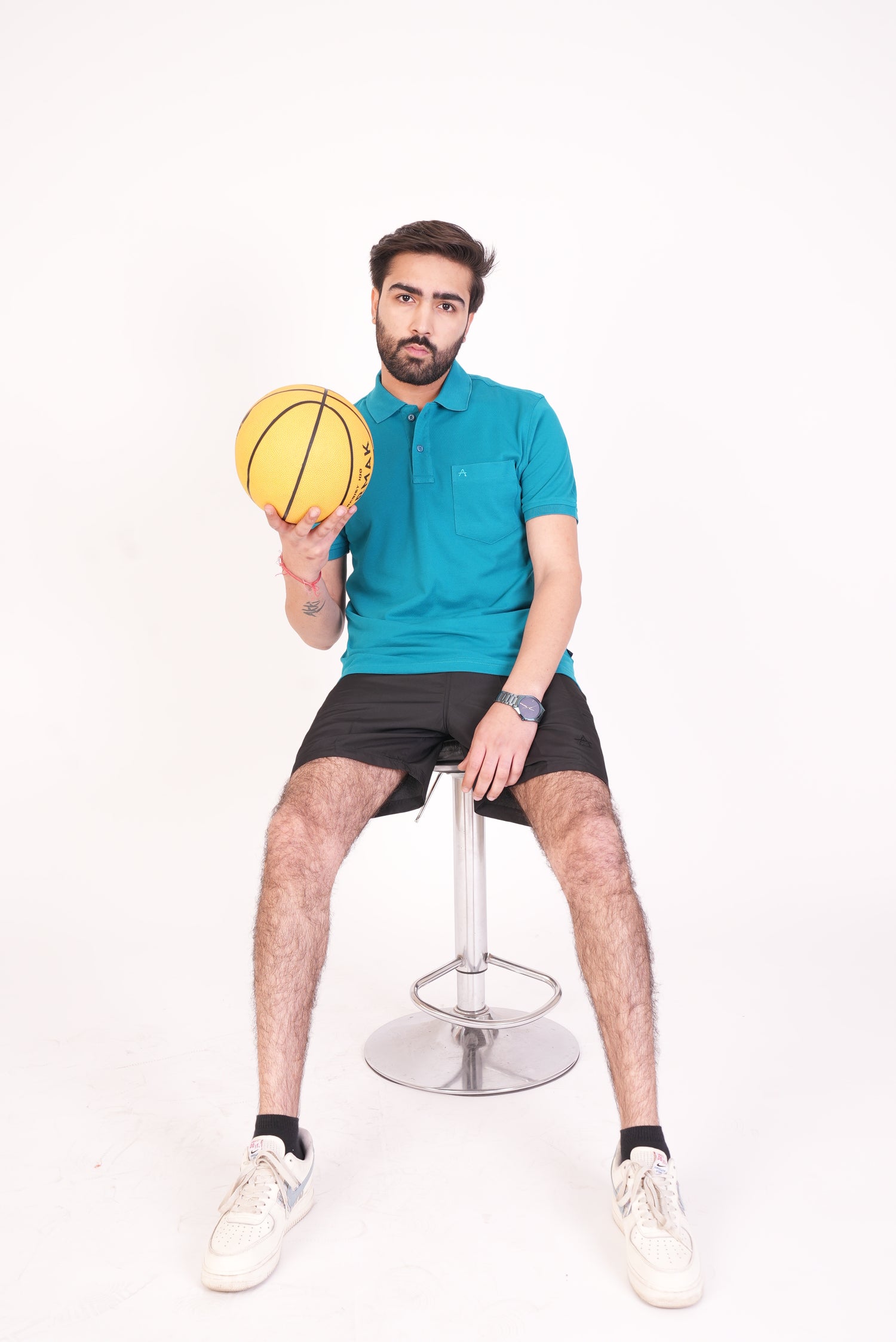 Casual Solid Matty Polo T-Shirt with Chest Pocket - 1004 HS