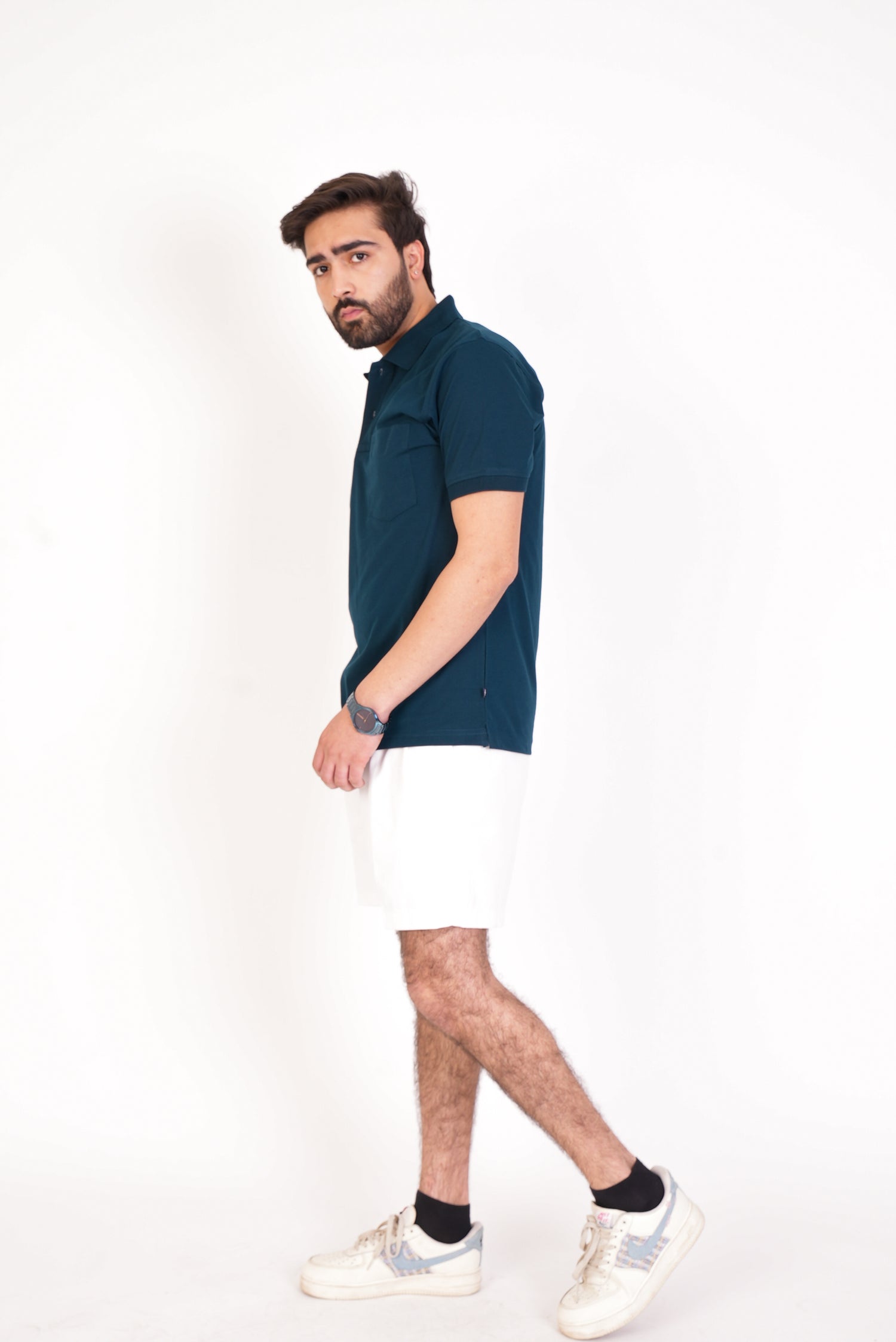 Men's Casual Solid Cotton Polo T-Shirt - 1003 HS