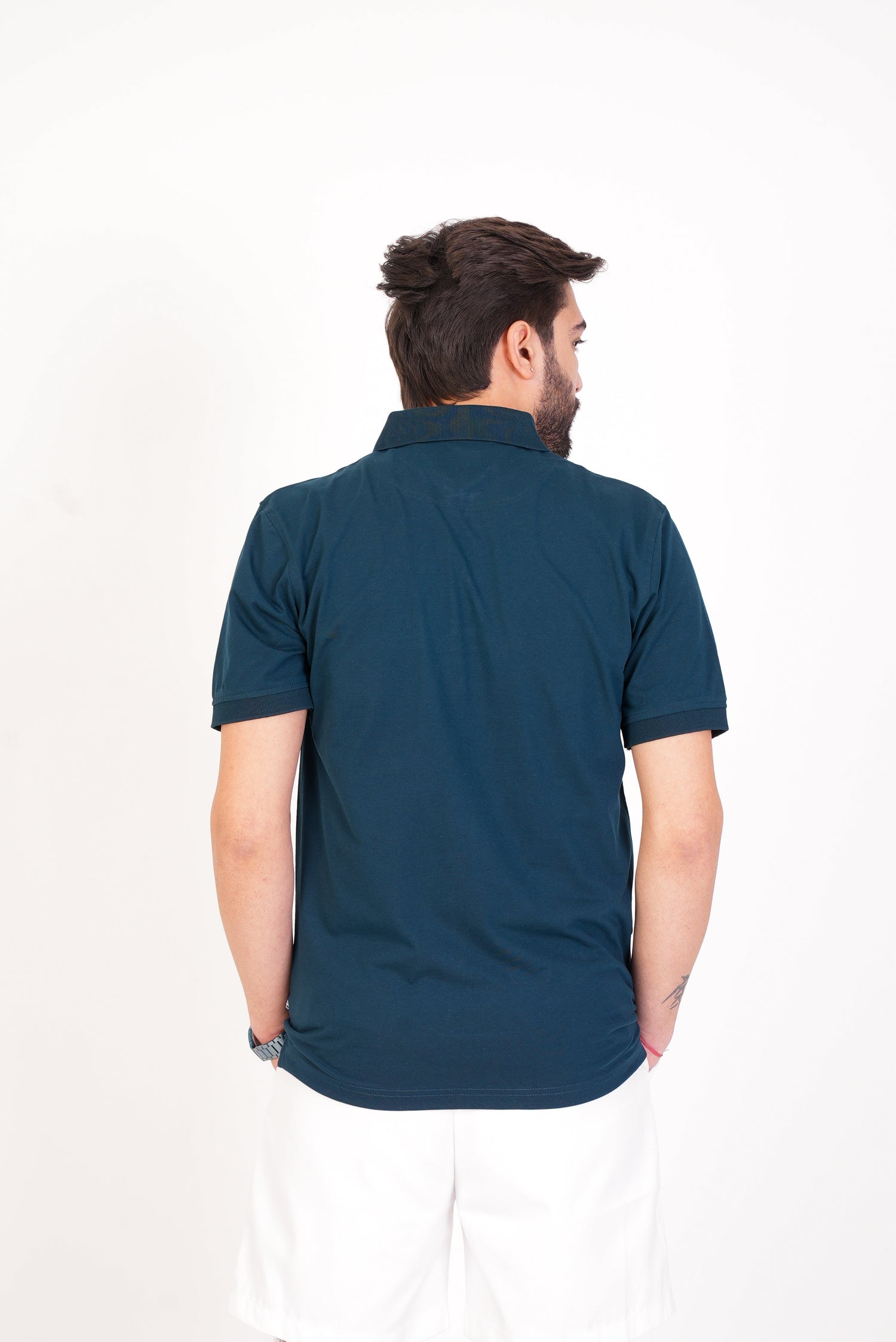 Men's Casual Solid Cotton Polo T-Shirt - 1003 HS