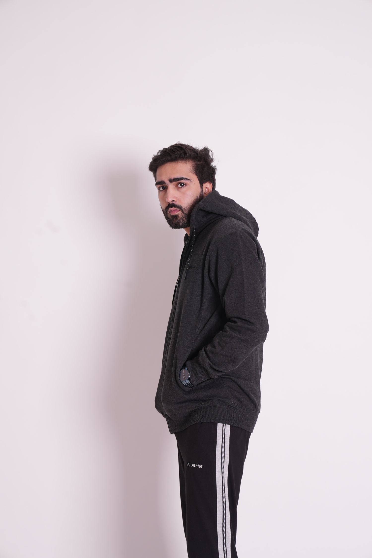 Full-Zip Three Thread Fleece Hoodie - 402311