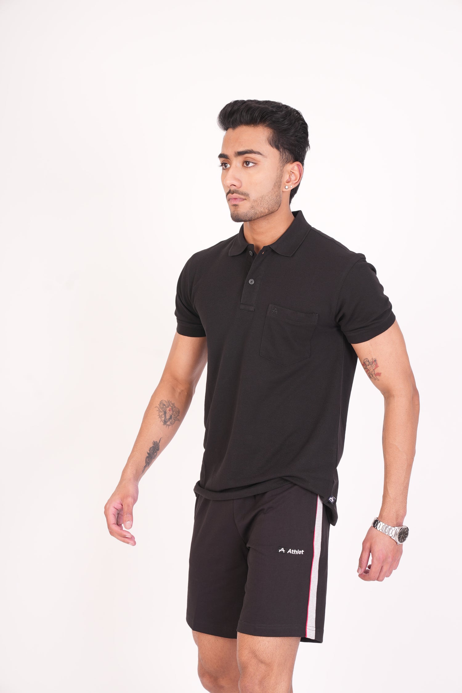 Casual Solid Matty Polo T-Shirt with Chest Pocket - 1004 HS