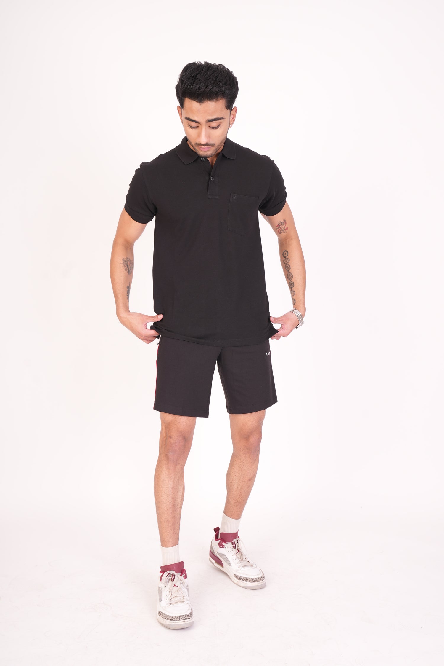 Casual Solid Matty Polo T-Shirt with Chest Pocket - 1004 HS