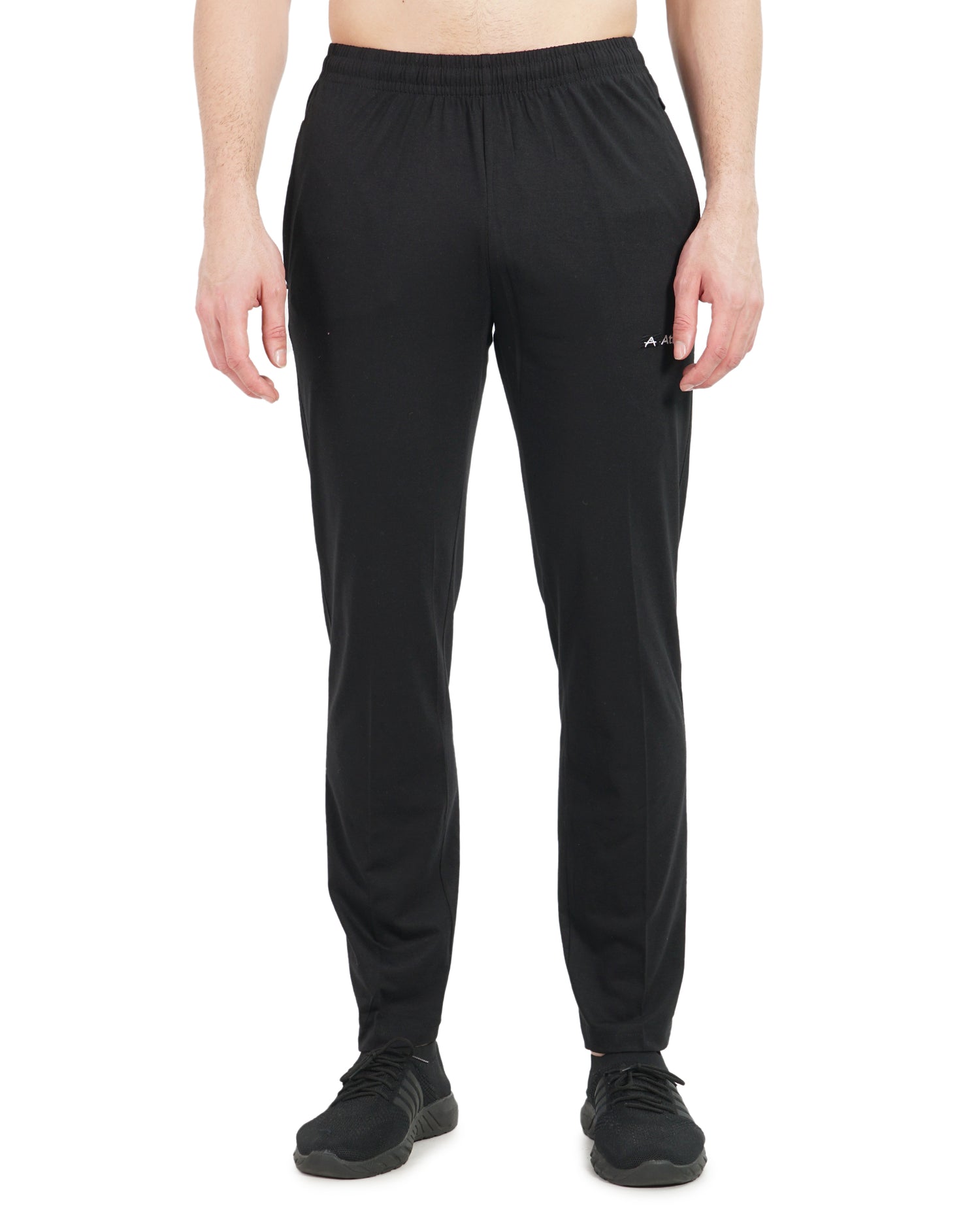 Solid Cotton Track Pants for Men & Unisex – Regular Fit with Zipper Pockets