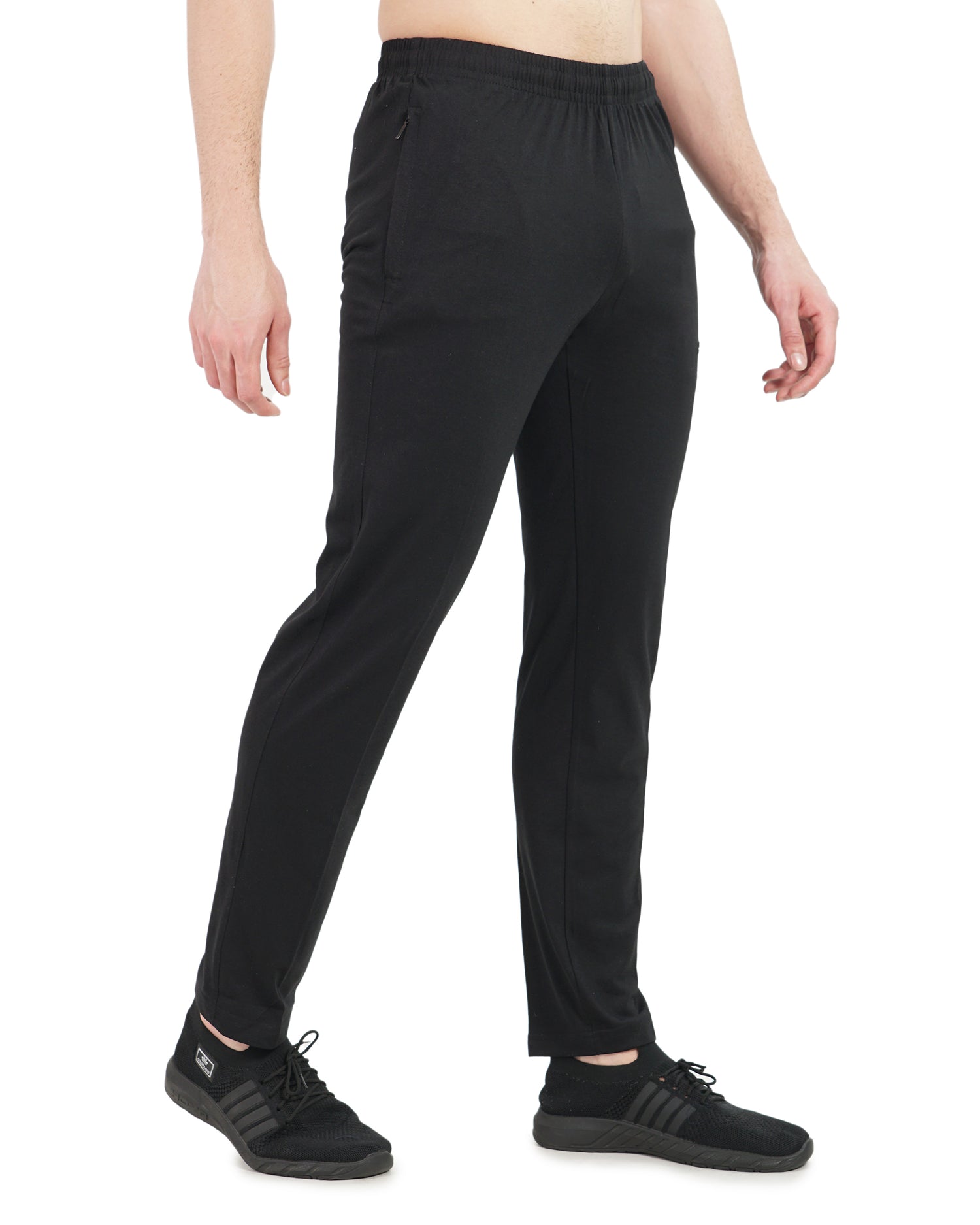 Solid Cotton Track Pants for Men & Unisex – Regular Fit with Zipper Pockets