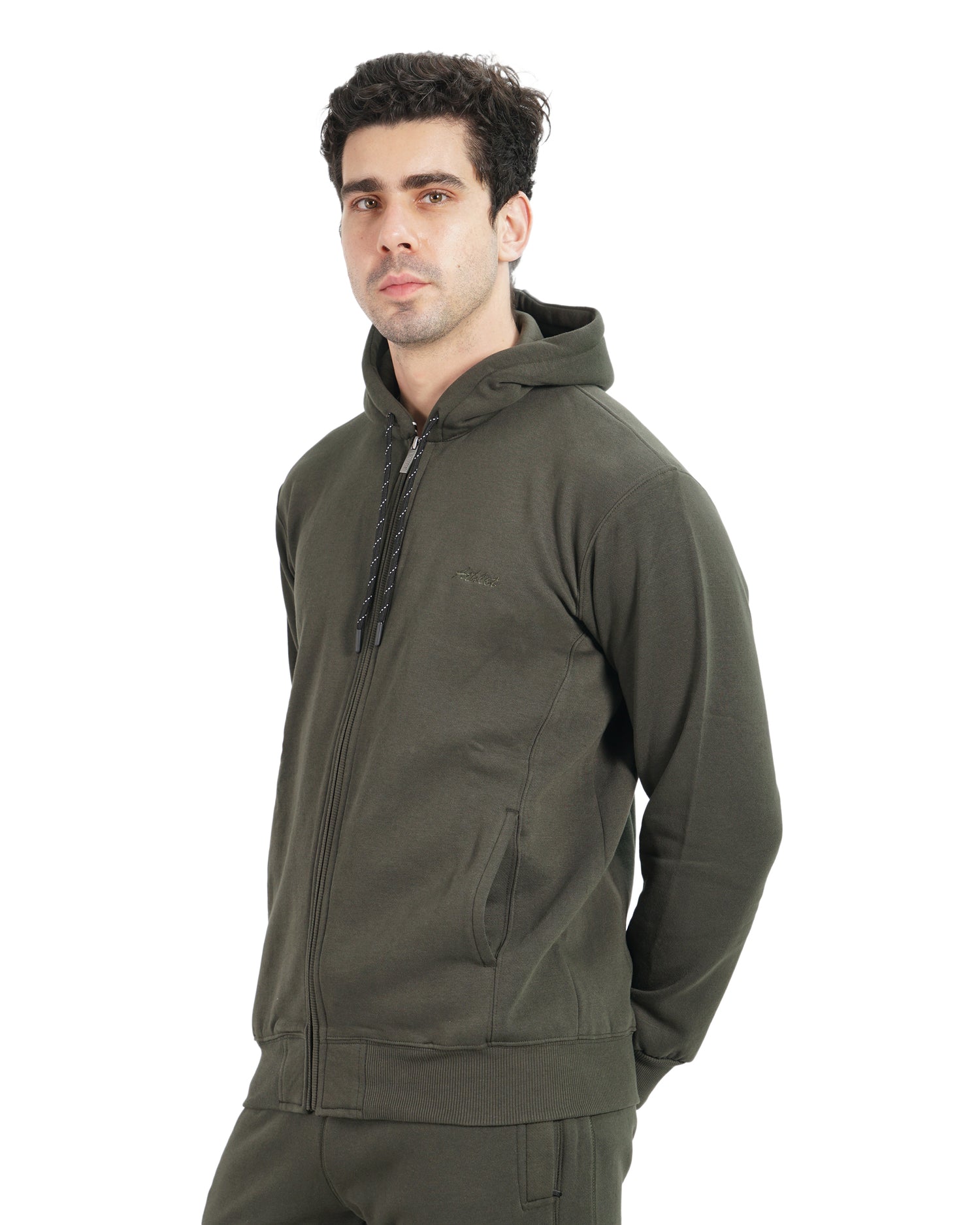 Full-Zip Three Thread Fleece Hoodie - 402311