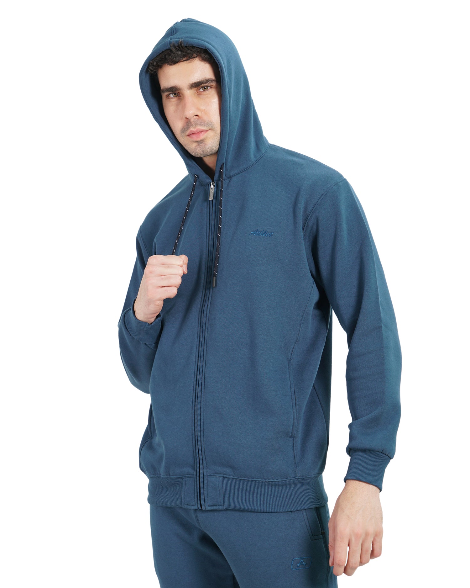 Full-Zip Three Thread Fleece Hoodie - 402311