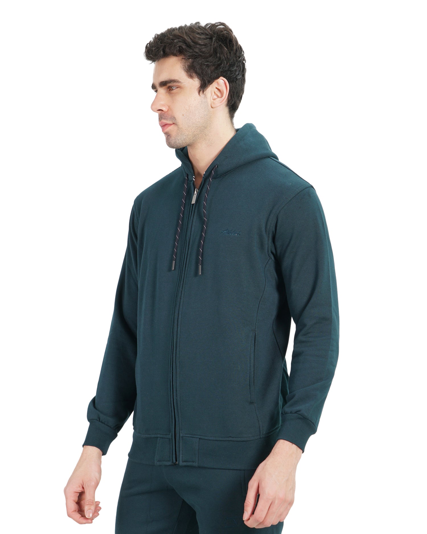 Full-Zip Three Thread Fleece Hoodie - 402311