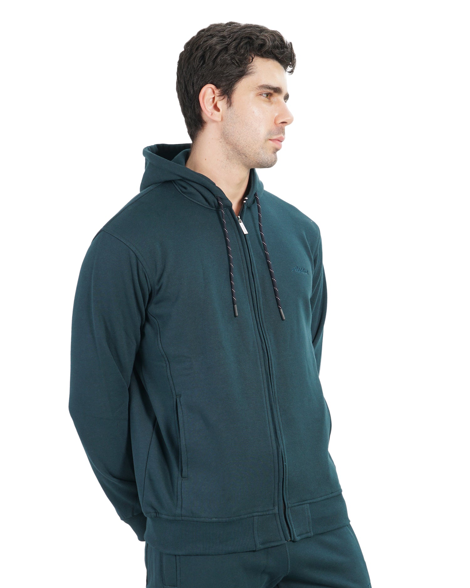 Full-Zip Three Thread Fleece Hoodie - 402311
