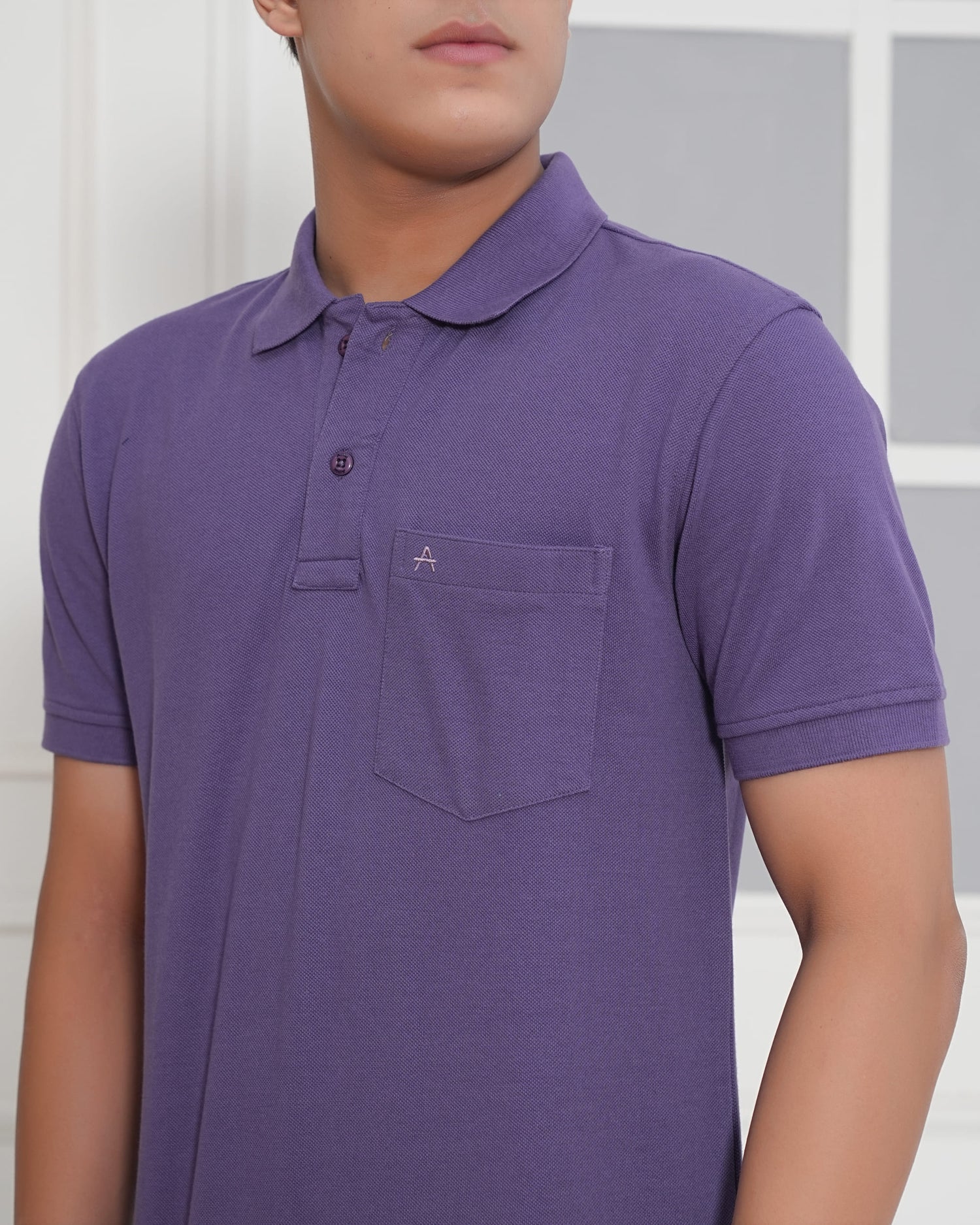 Casual Solid Matty Polo TShirt Chest Pocket - 1004 HS