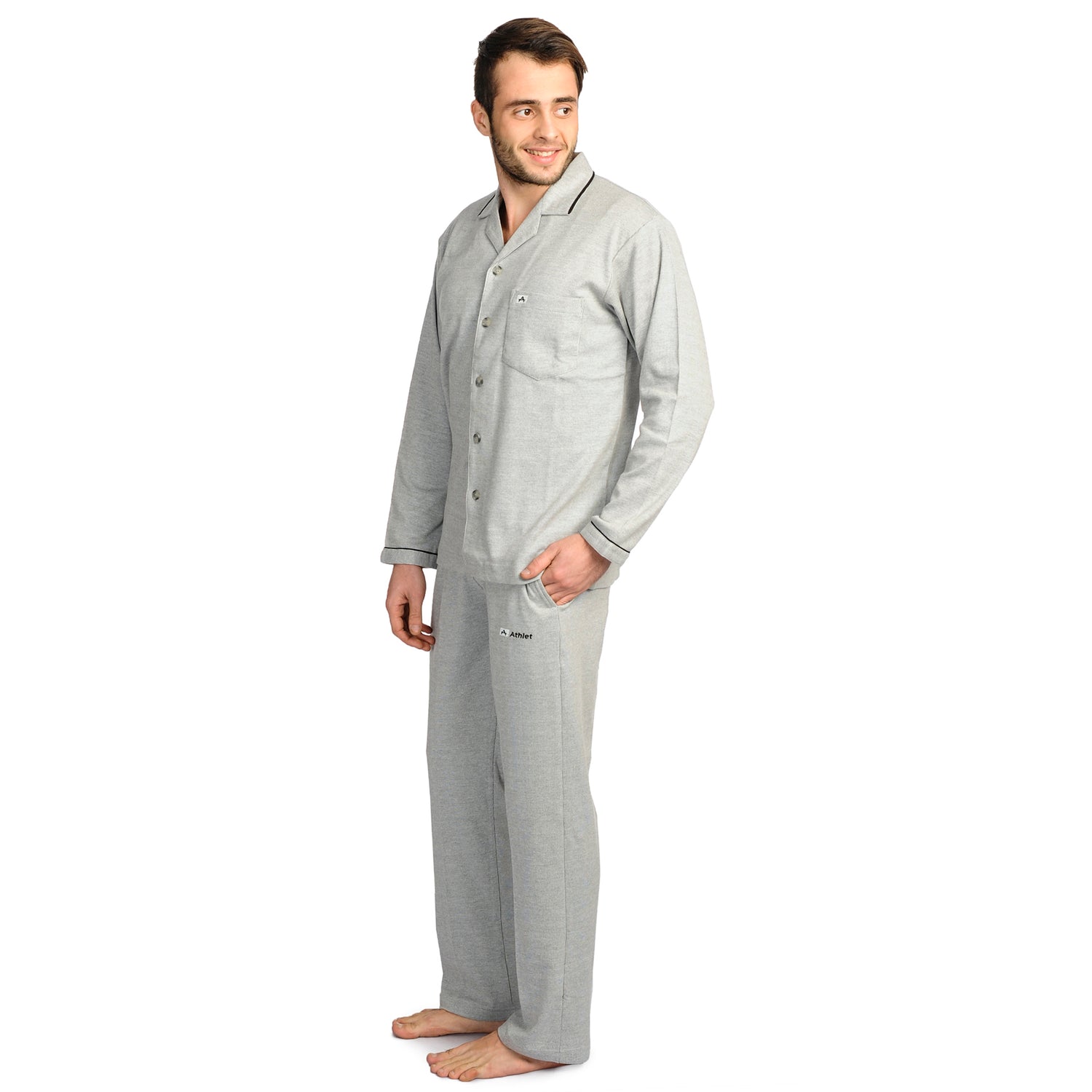 Front Button Pajama Set - Relaxed Fit NIghtsuit - 822 FS