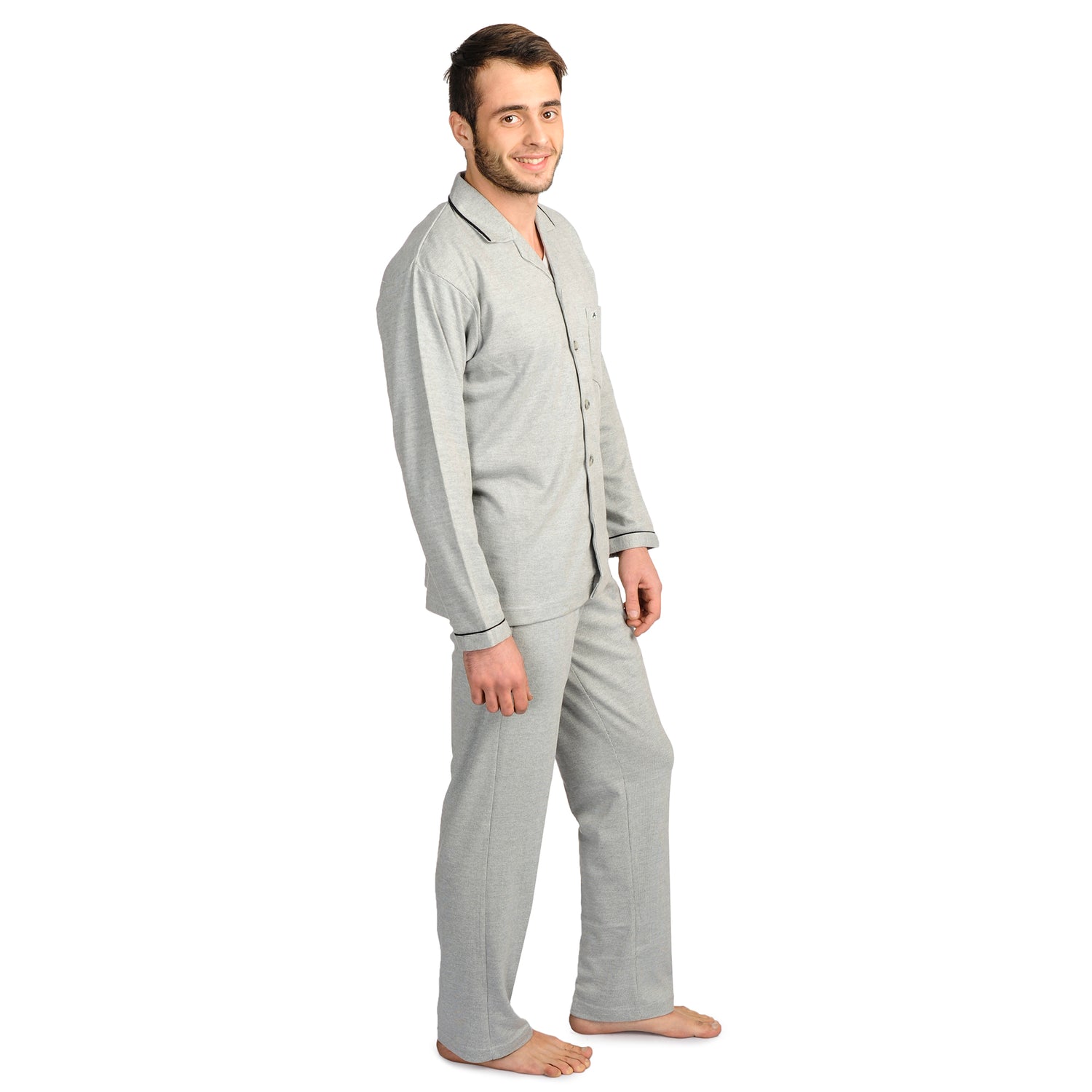 Front Button Pajama Set - Relaxed Fit NIghtsuit - 822 FS