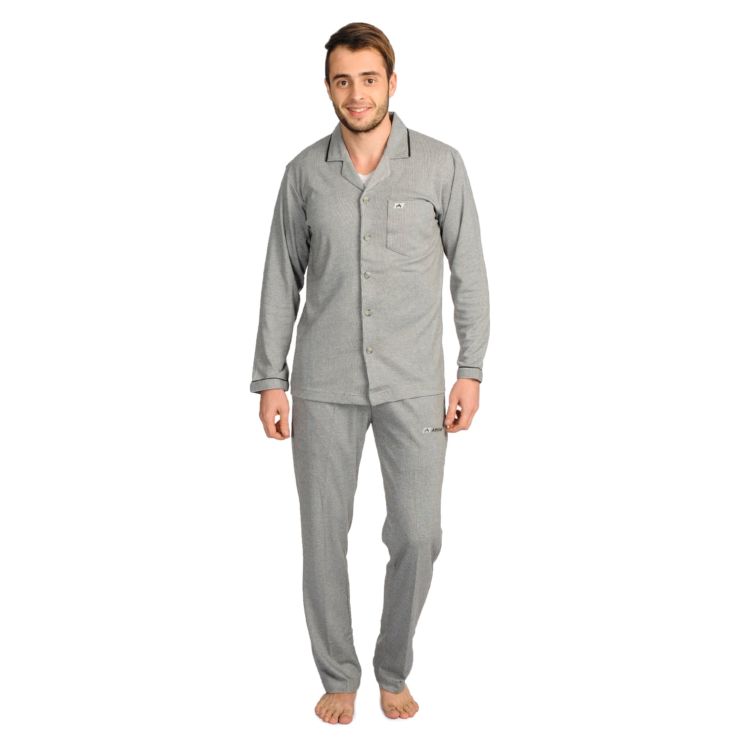 Front Button Pajama Set - Relaxed Fit NIghtsuit - 822 FS