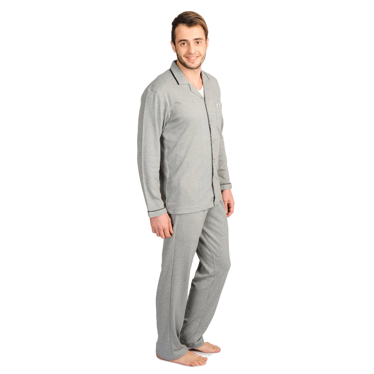 Front Button Pajama Set - Relaxed Fit NIghtsuit - 822 FS