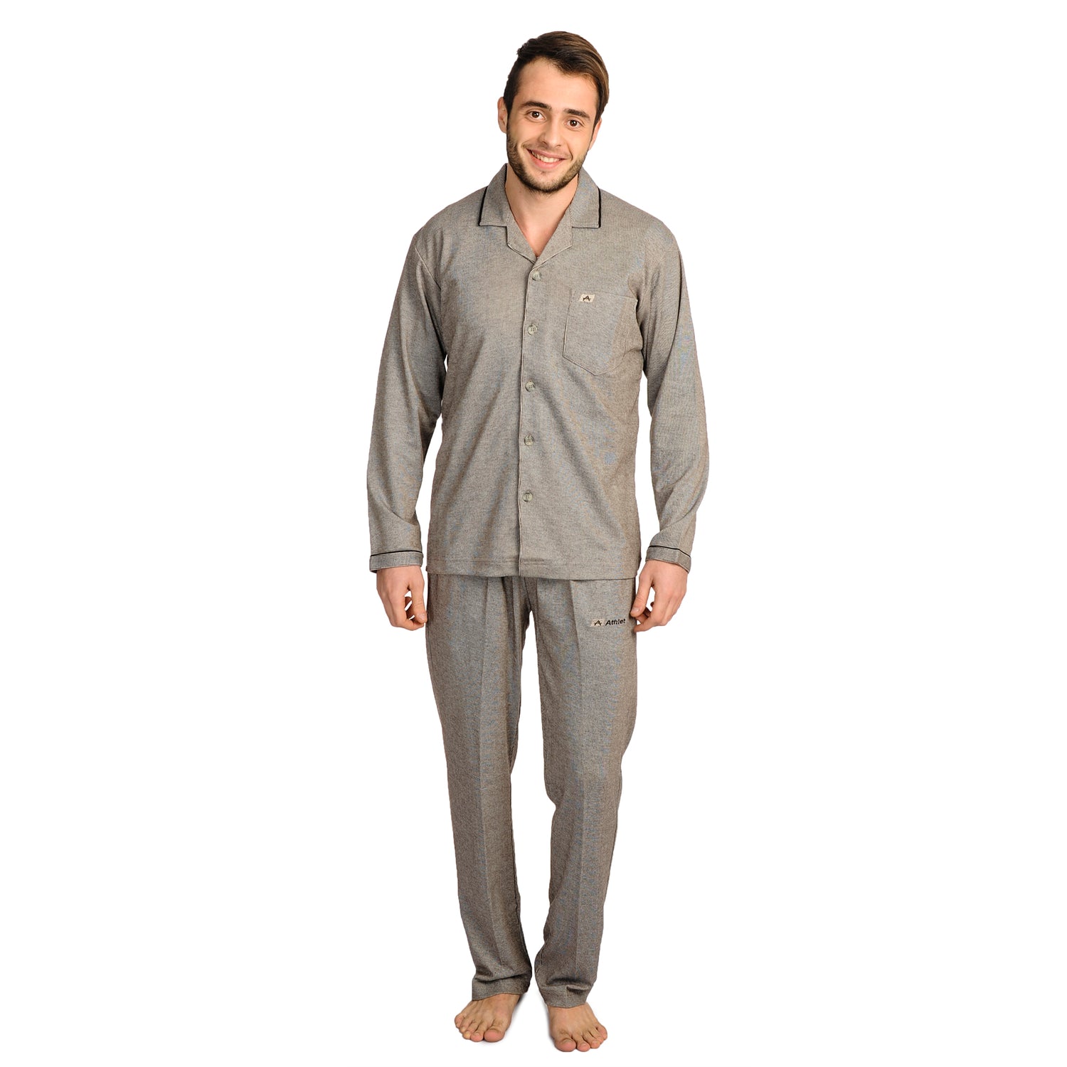 Front Button Pajama Set - Relaxed Fit NIghtsuit - 822 FS