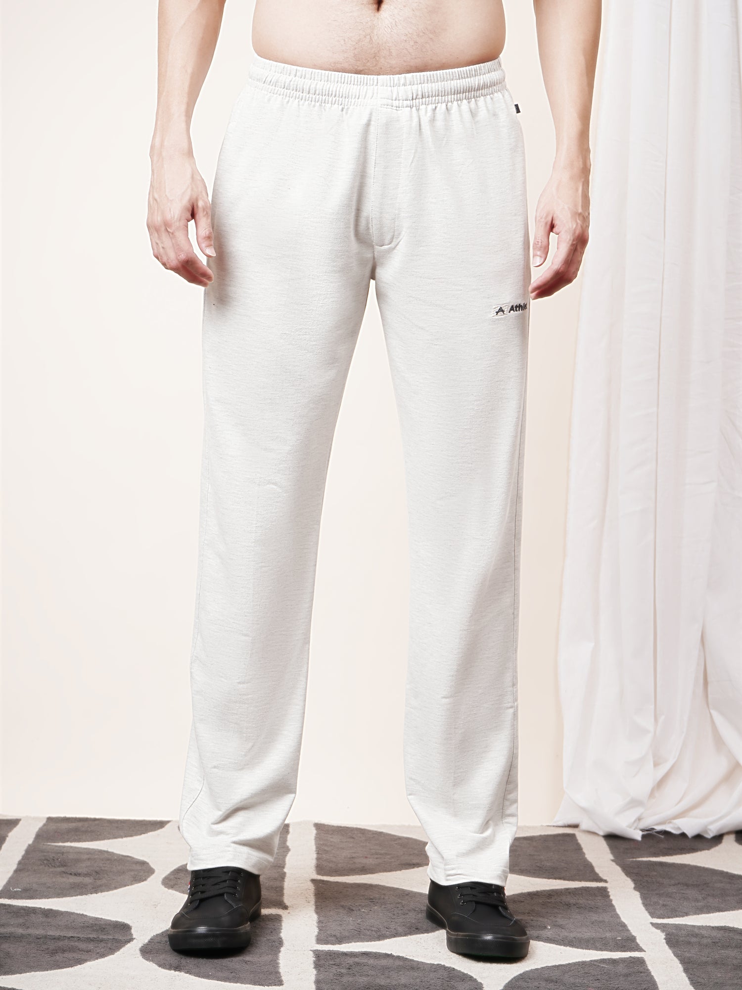 Cotton Hosiery Track Pants for Men – Regular Fit with Zipper Pockets with Front Zip