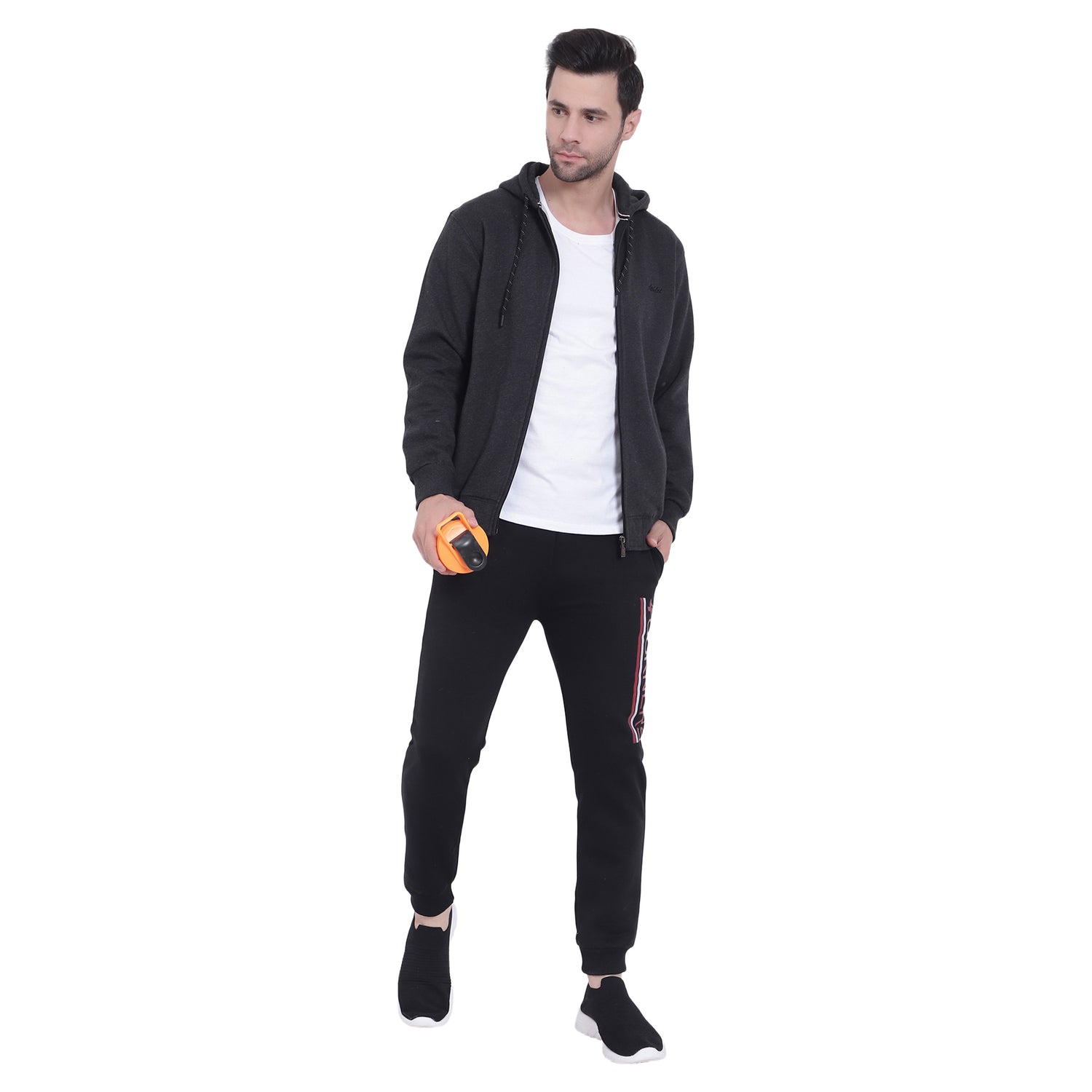 Full-Zip Three Thread Fleece Hoodie - 402311