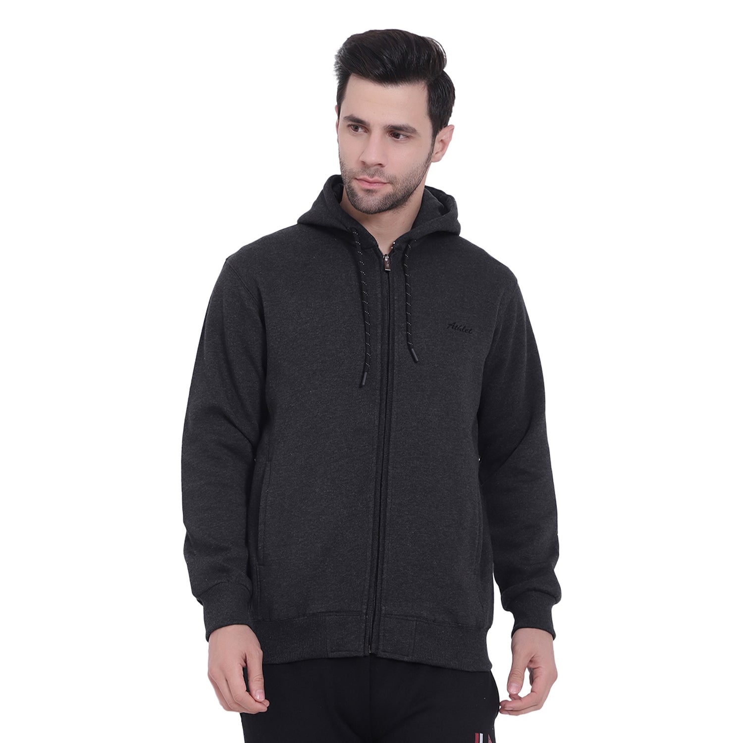 Full-Zip Three Thread Fleece Hoodie - 402311