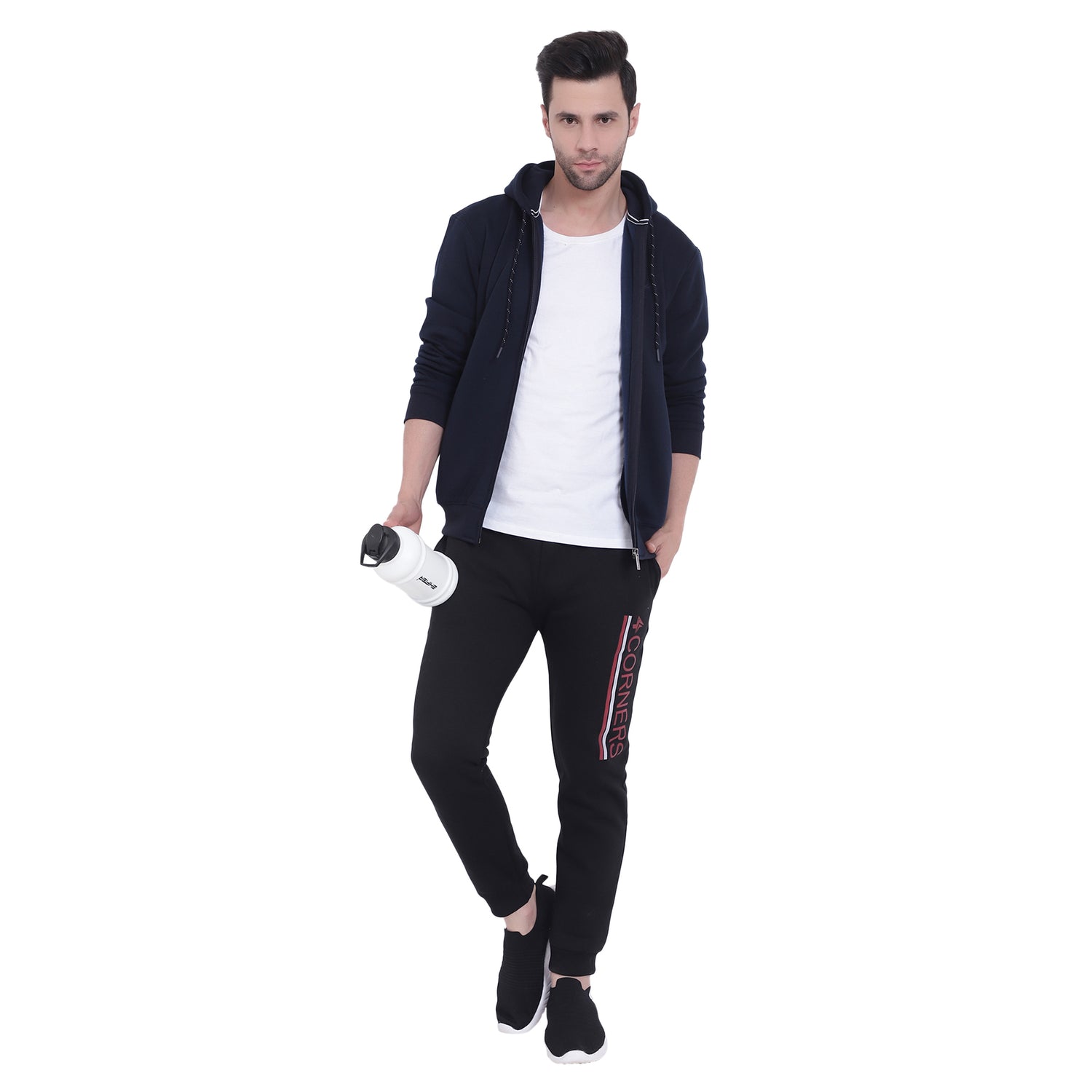 Full-Zip Three Thread Fleece Hoodie - 402311