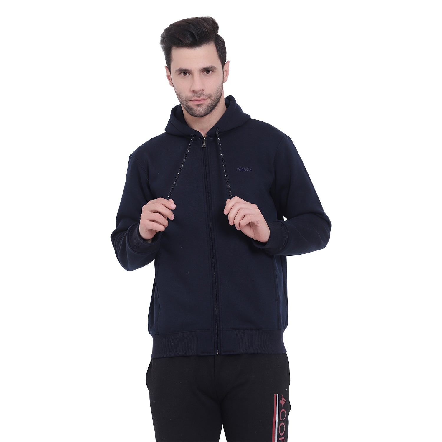 Full-Zip Three Thread Fleece Hoodie - 402311