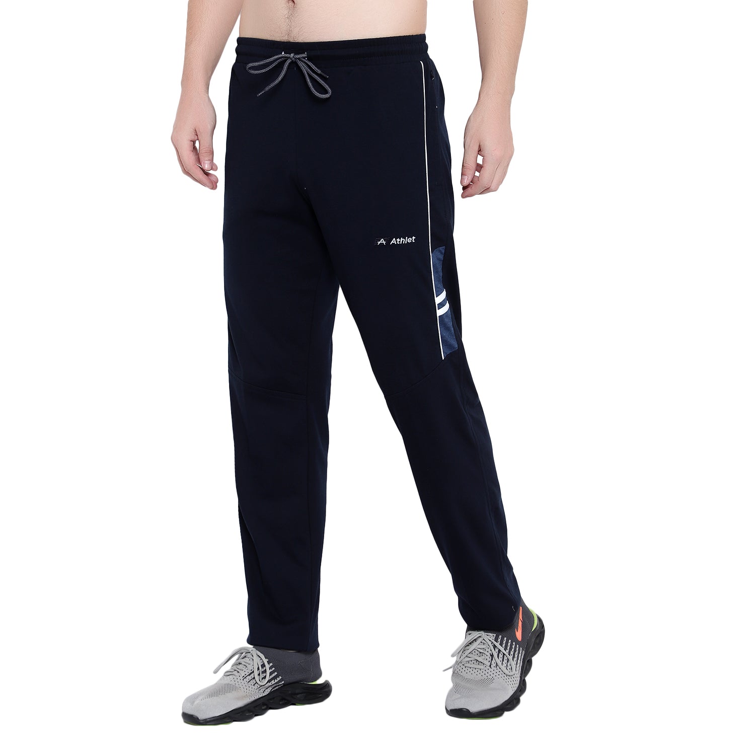 Men’s Cotton Track Pants – Regular Fit, Zipper Pockets, Minimal Design 608