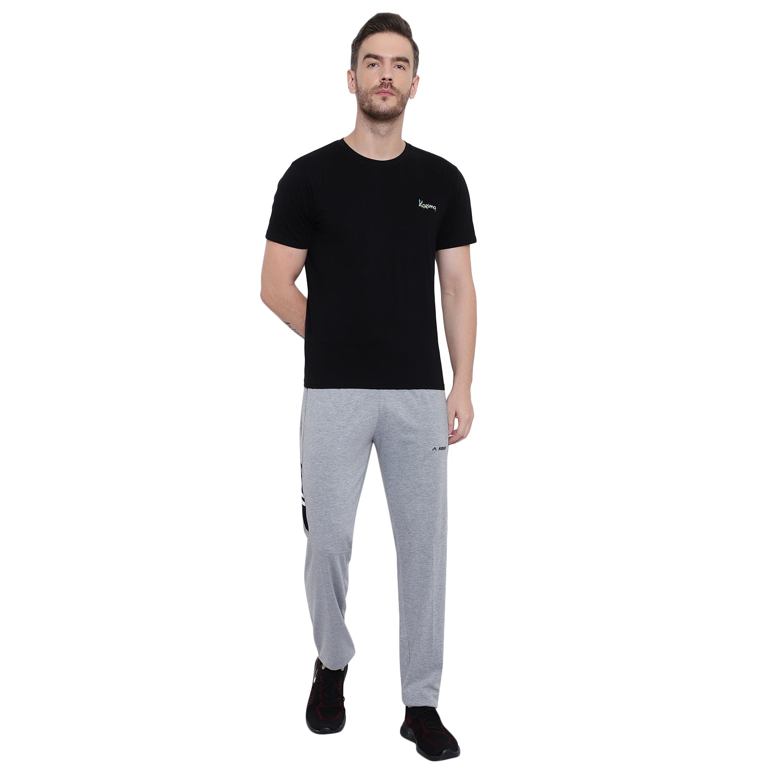 Men’s Cotton Track Pants – Regular Fit, Zipper Pockets, Minimal Design 608