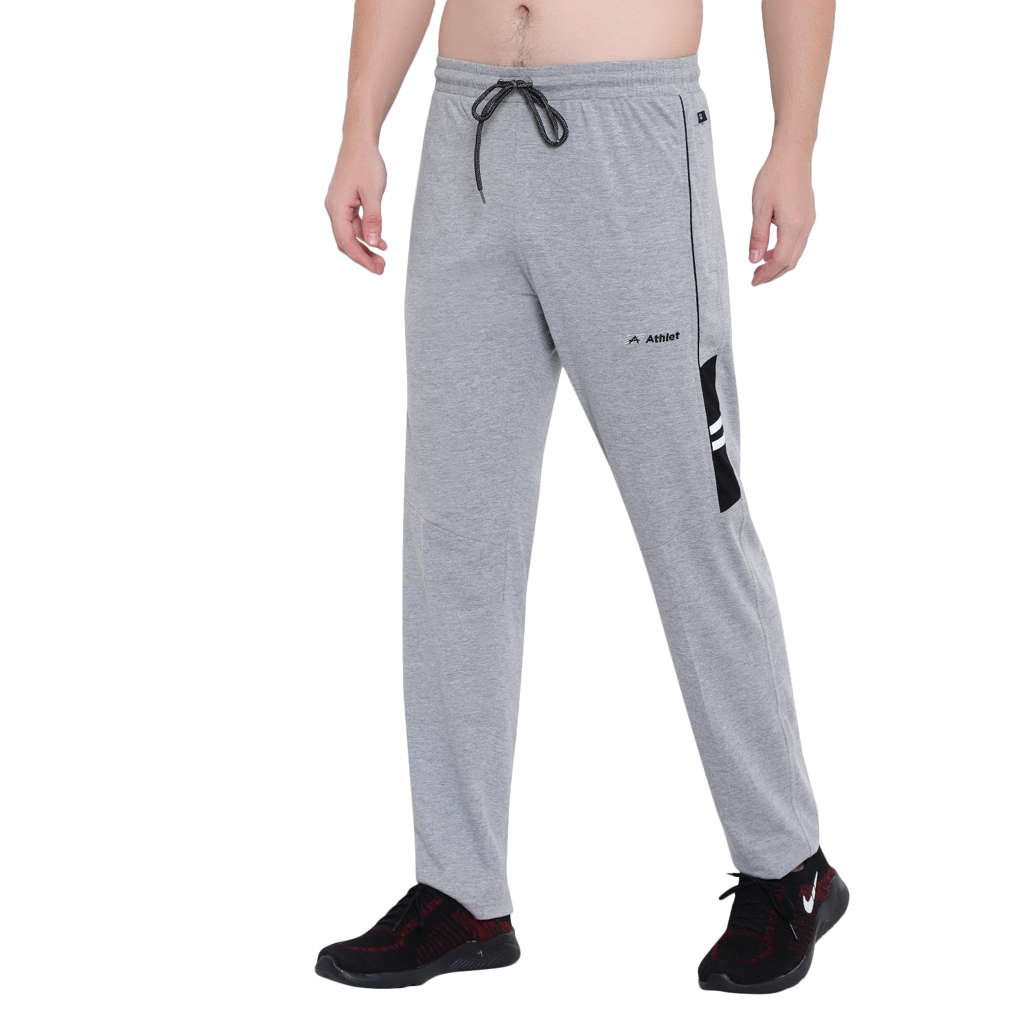Men’s Cotton Track Pants – Regular Fit, Zipper Pockets, Minimal Design 608