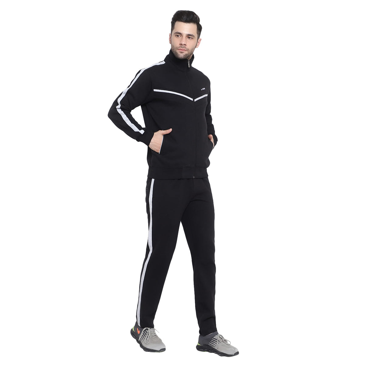 Men’s Cotton Blend Full-Zip Tracksuit Set - 8019