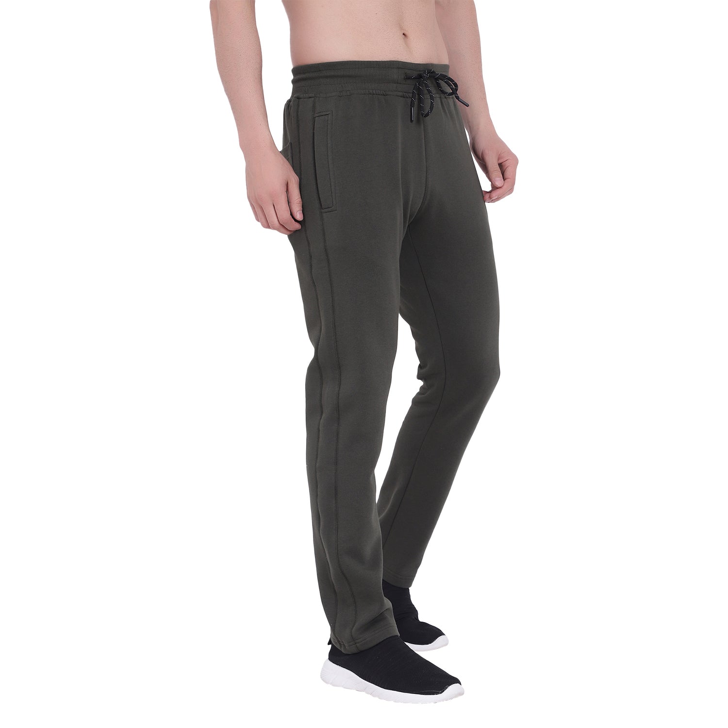 Slim Fit Solid Track Pants for Men & Unisex – Very Warm with Zip Pockets -911