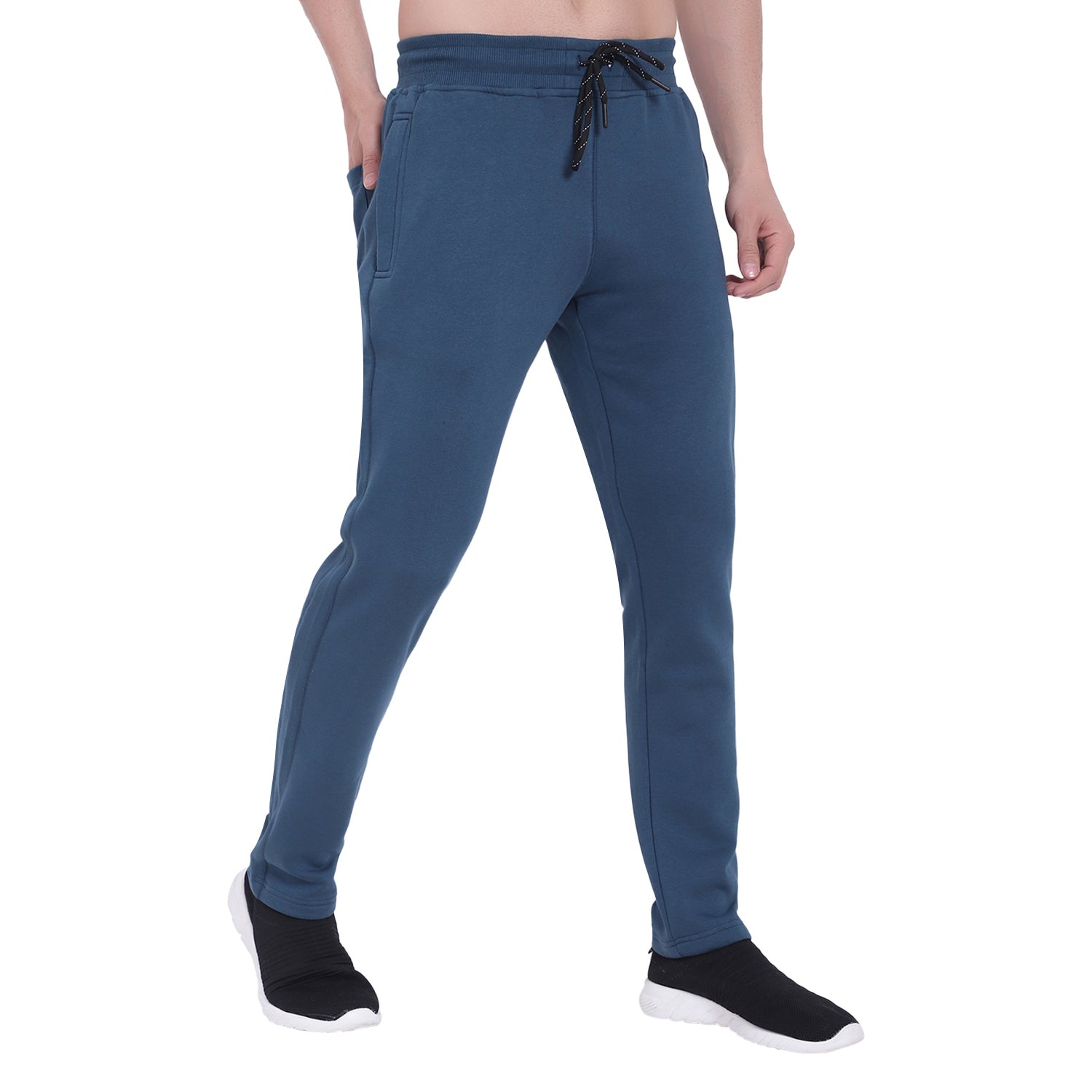 Slim Fit Solid Track Pants for Men & Unisex – Very Warm with Zip Pockets -911