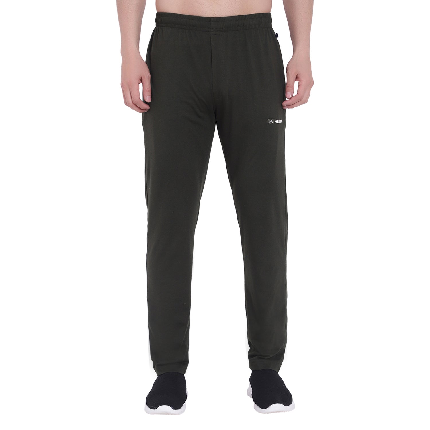 Cotton Track Pants with Front Zip & Back Pocket - 606