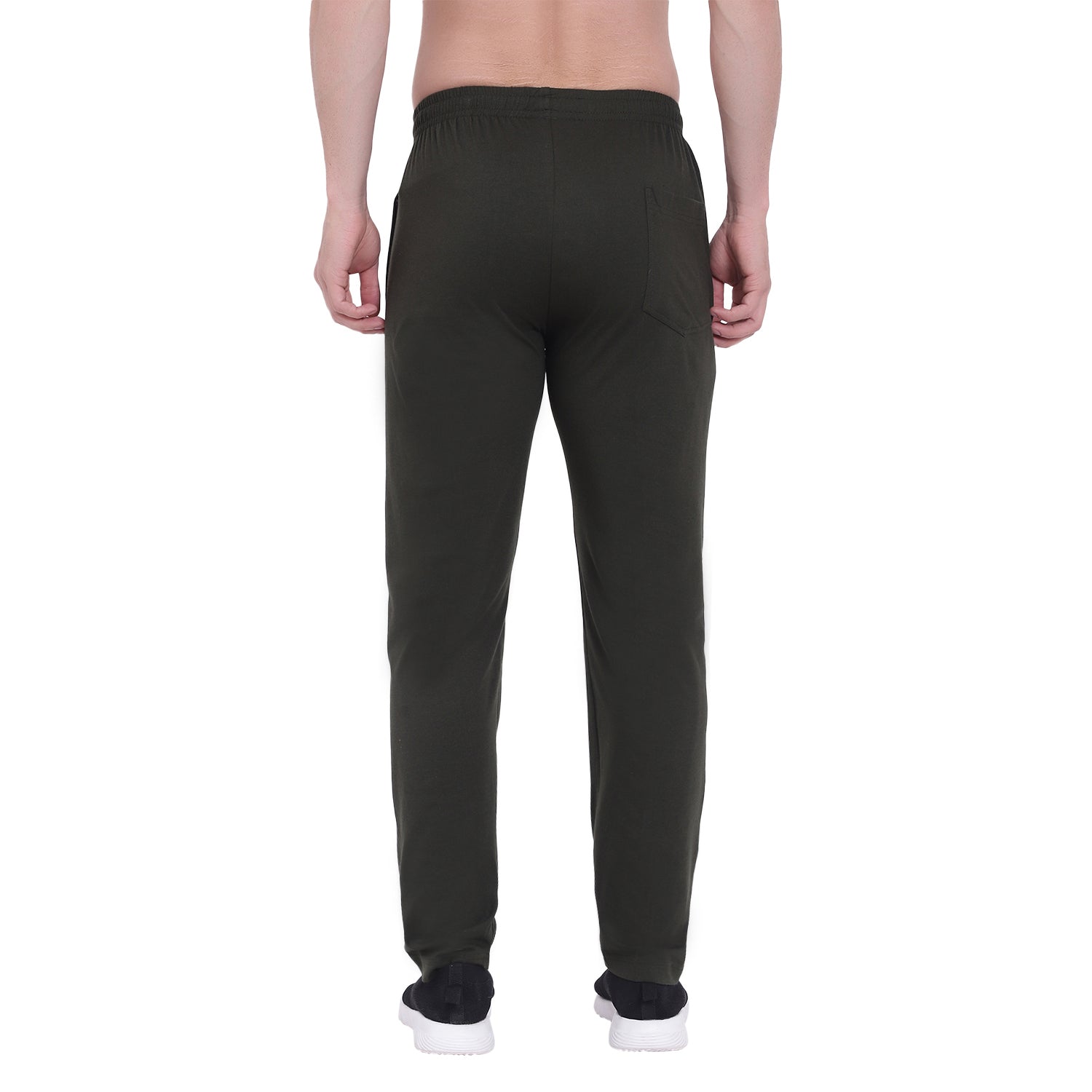 Cotton Track Pants with Front Zip & Back Pocket - 606