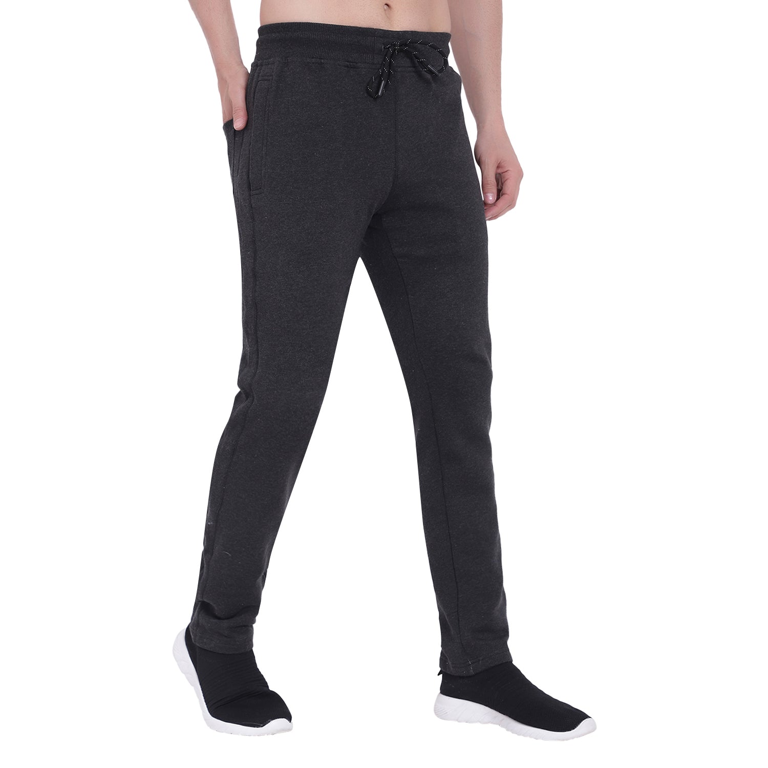 Slim Fit Solid Track Pants for Men & Unisex – Very Warm with Zip Pockets -911