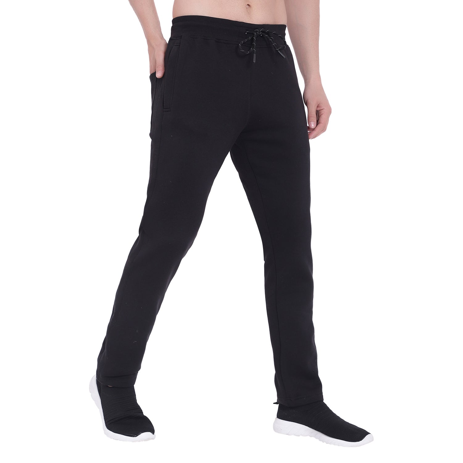Slim Fit Solid Track Pants for Men & Unisex – Very Warm with Zip Pockets -911